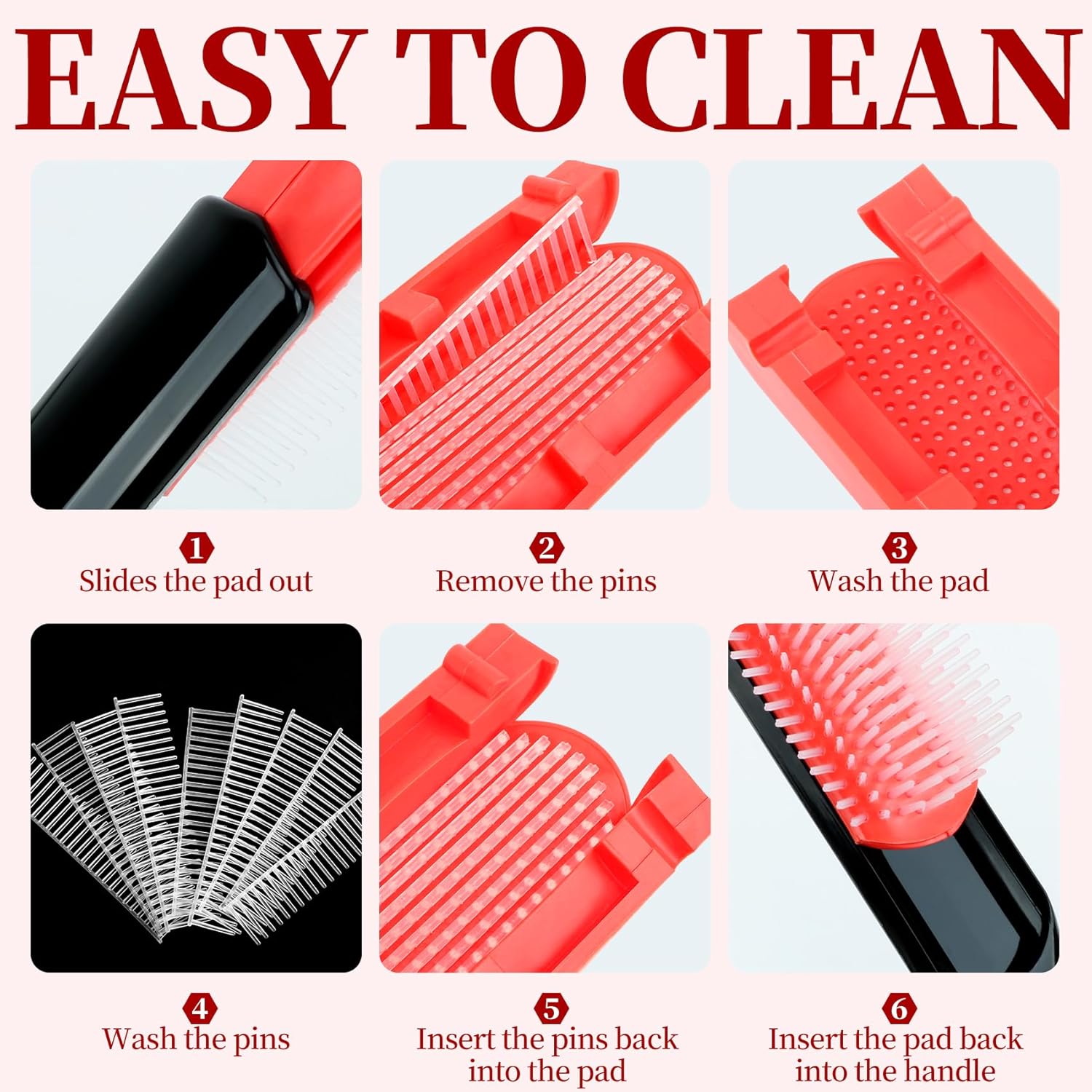 Textured Hair Brush Set for 3a to 4c Afro Hair Detangler Black - Image 5