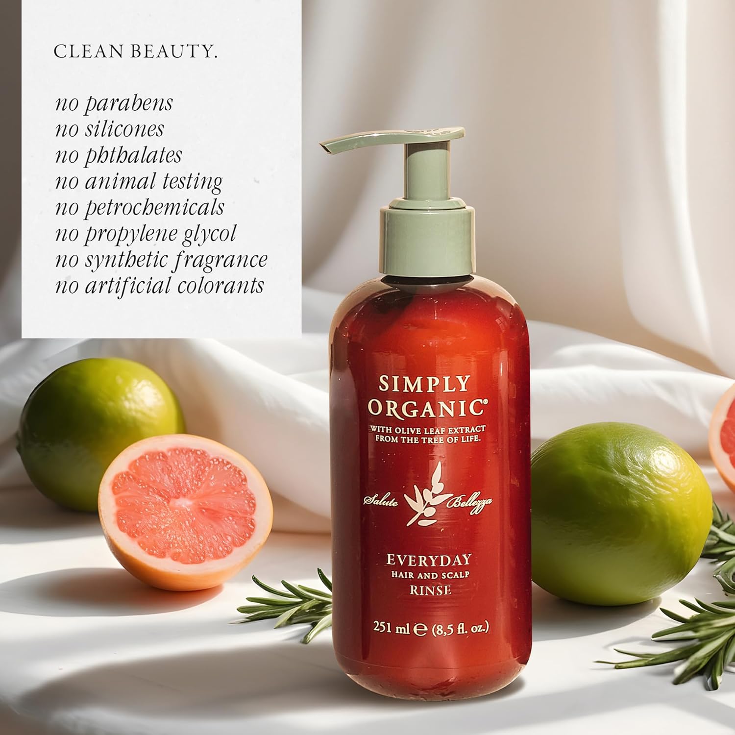Hair & Scalp Rinse Daily Conditioner, Made in Italy, All Natural Cruelty Free Hair Care for Women & Men, Organic Olive Oil, Jojoba Oil, Spruce Tree Extract, 251ml/8.5floz, EVERYDAY - Image 3