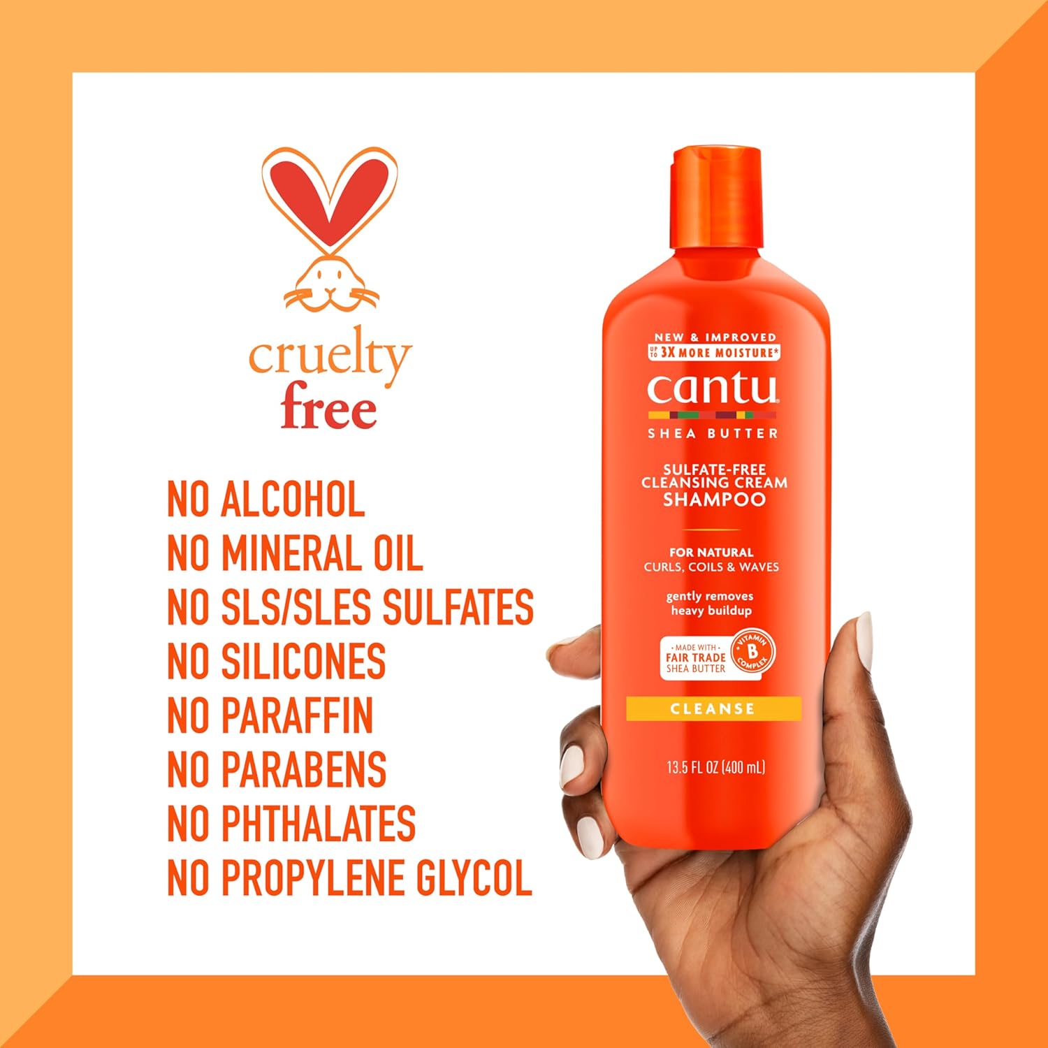 Cantu Sulfate-Free Cleansing Cream Shampoo with Shea Butter for Natural Hair, 13.5 oz - Image 7