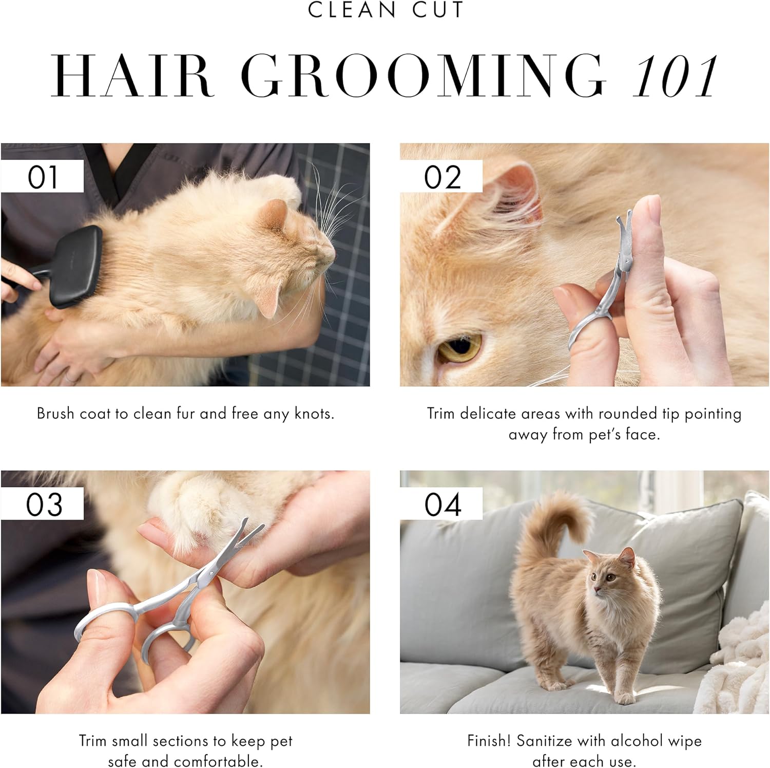 Tweezerman Pet Grooming Scissors, Stainless Steel Rounded Tip Trimming Shears for Dogs and Cats - Image 4