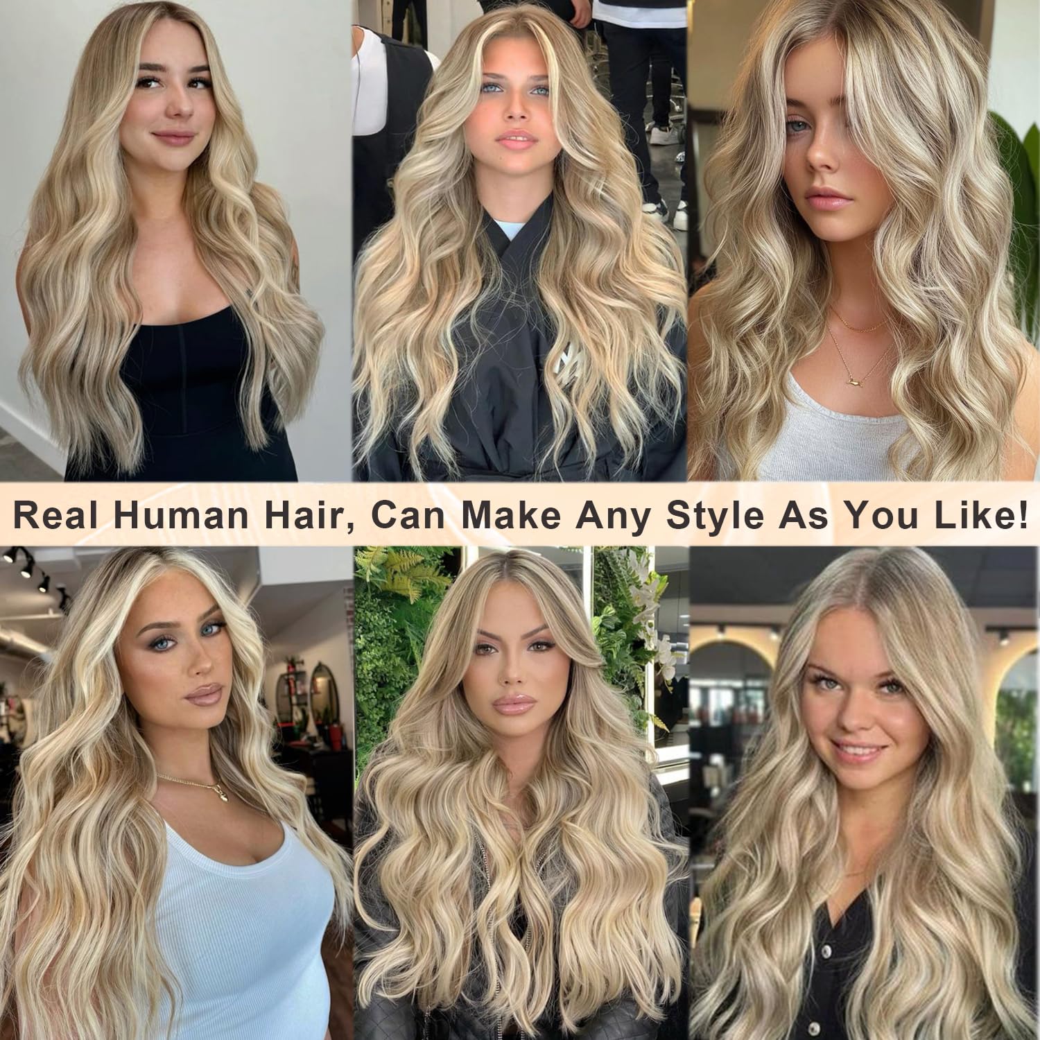 13x4 HD Lace Frontal Wig 22 Inch Ash Brown to Platinum Blonde Balayage Human Hair Glueless 180% Density Remy - Image 5