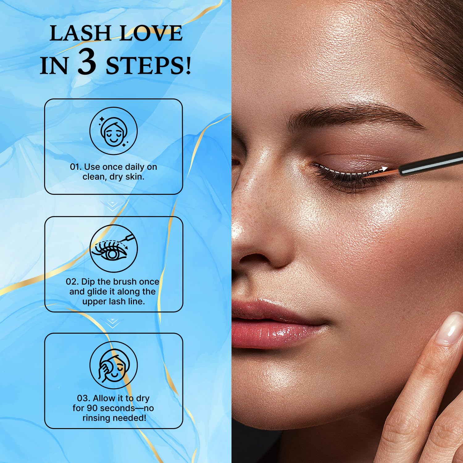 Eyelash Serum for Lash Growth for Women: Natural Lash Serum for Longer Fuller Healthier Lashes - Vegan & Cruelty-Free Eyelash Enhancer for Sensitive Eyes 5mL 0.17 Fl Oz 5-Month Supply - Image 5