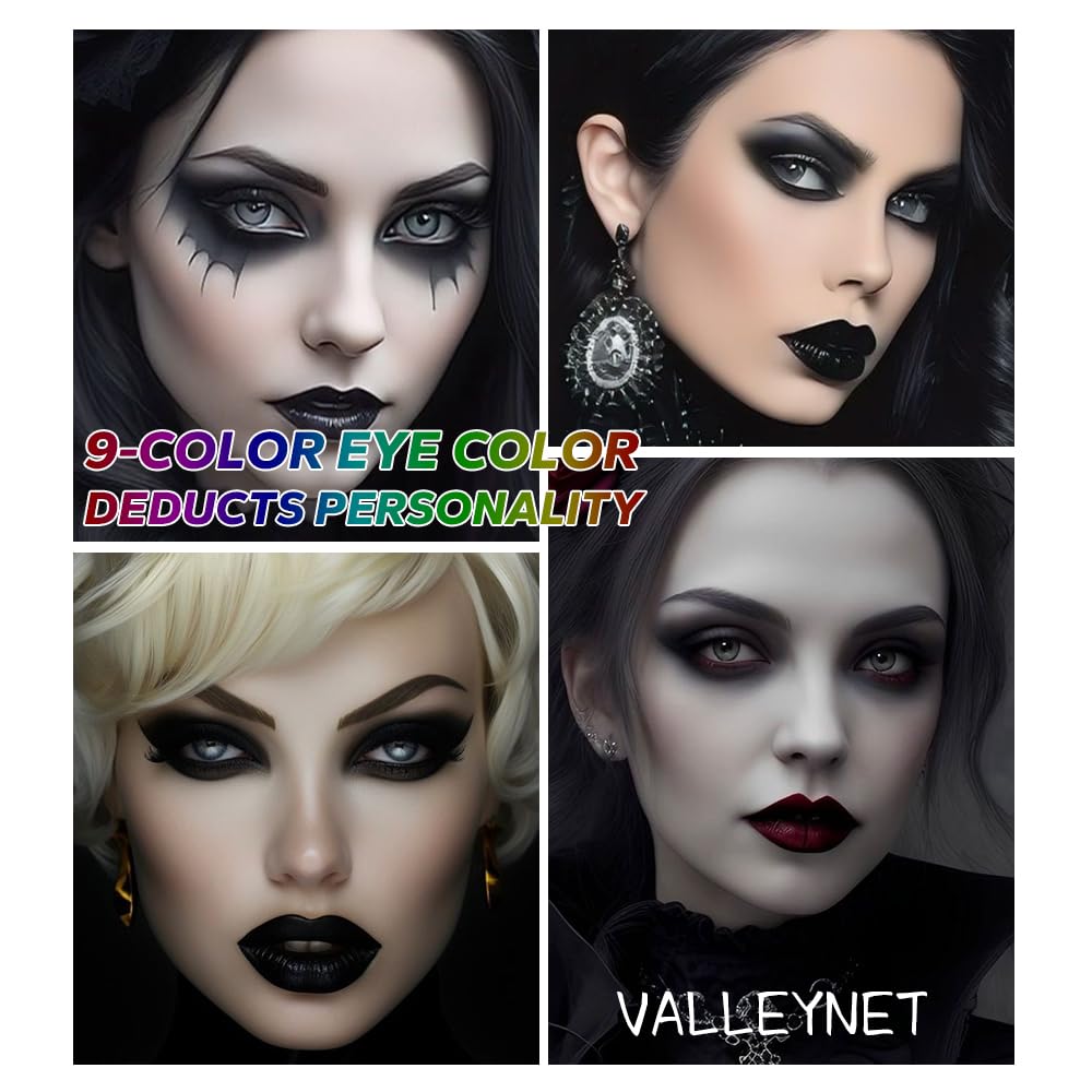 9 Color Smokey Eyeshadow Palette - Highly Pigmented Matte & Glitter Shades, Long-Lasting, Waterproof & Blendable, Black Silver Gray Eyeshadow Set for Sultry Glam (Reversal Star Smokey) - Image 8