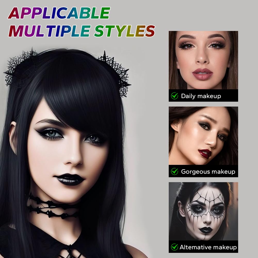 9 Color Smokey Eyeshadow Palette - Highly Pigmented Matte & Glitter Shades, Long-Lasting, Waterproof & Blendable, Black Silver Gray Eyeshadow Set for Sultry Glam (Reversal Star Smokey) - Image 5