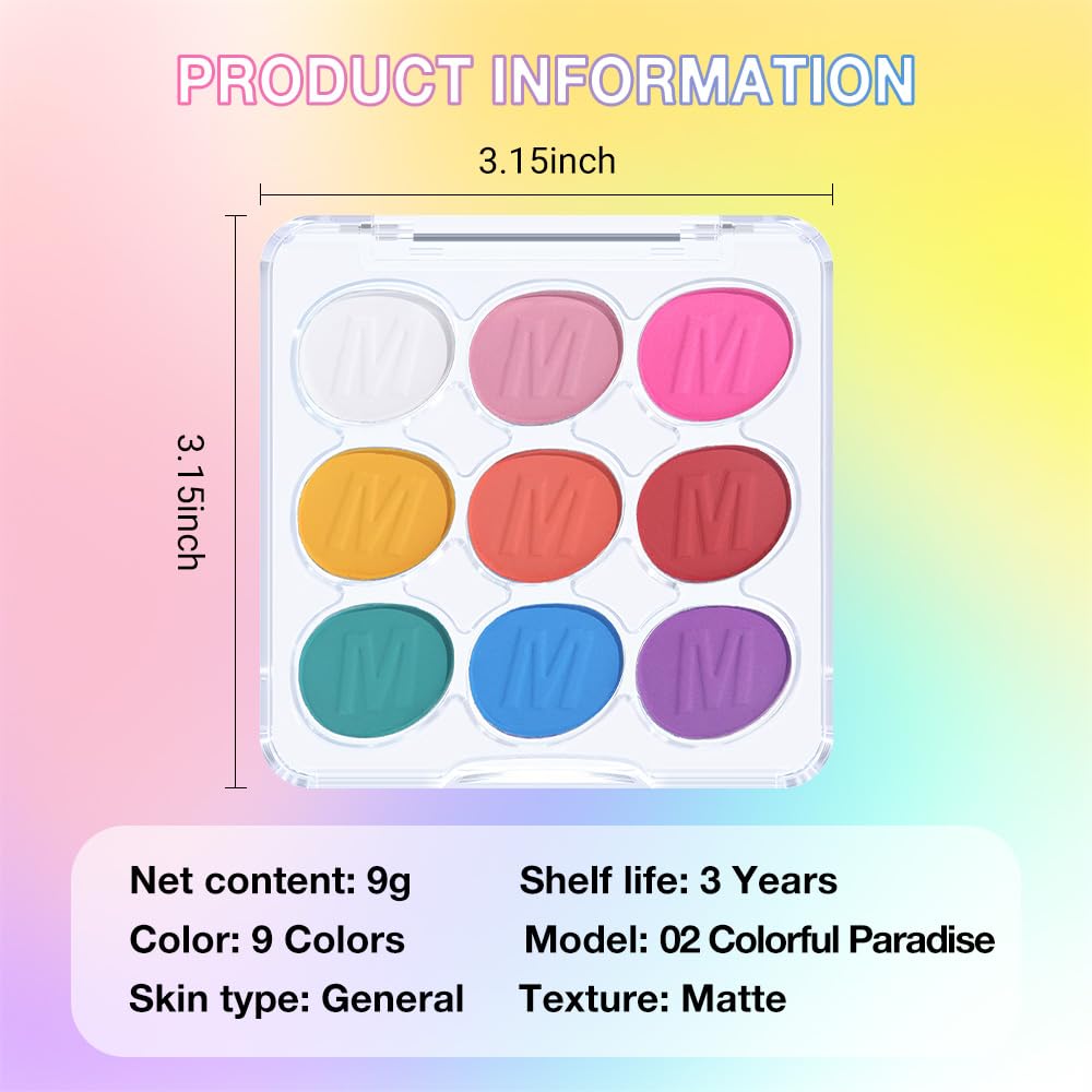 9-Color Waterproof Eyeshadow Palette with Matte Shimmer Shades for Makeup - Image 6