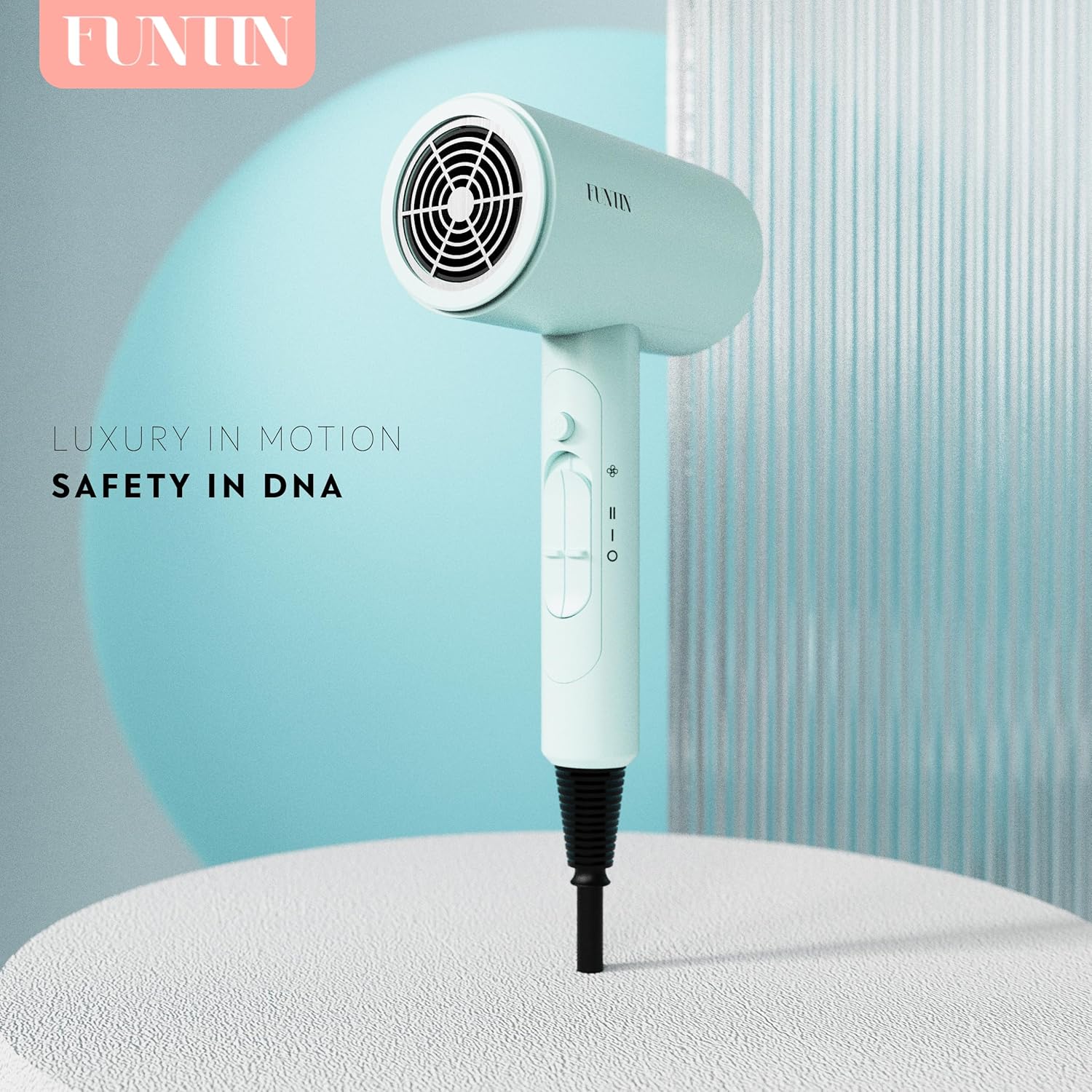 Funtin Hair Dryer Blow Dryer with Diffuser Brush Comb 1800W Full Accessories for Women Professional Tifunny Blue - Image 4