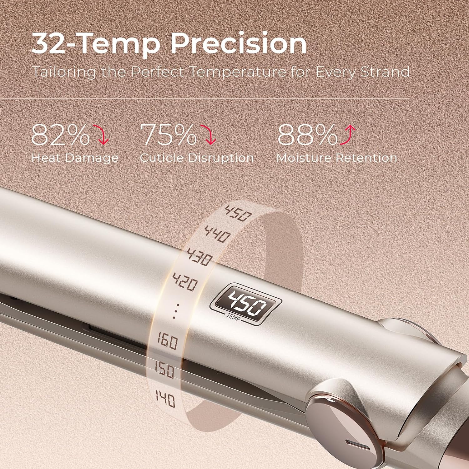 TYMO Flat Iron Hair Straightener - Titanium Hair Straighteners for Women, 1 Inch Professional Travel Flat Iron, Portable Straightener and Curlers with 10s Heat Up, 32 Temp, Dual Voltage & LED Display - Image 6