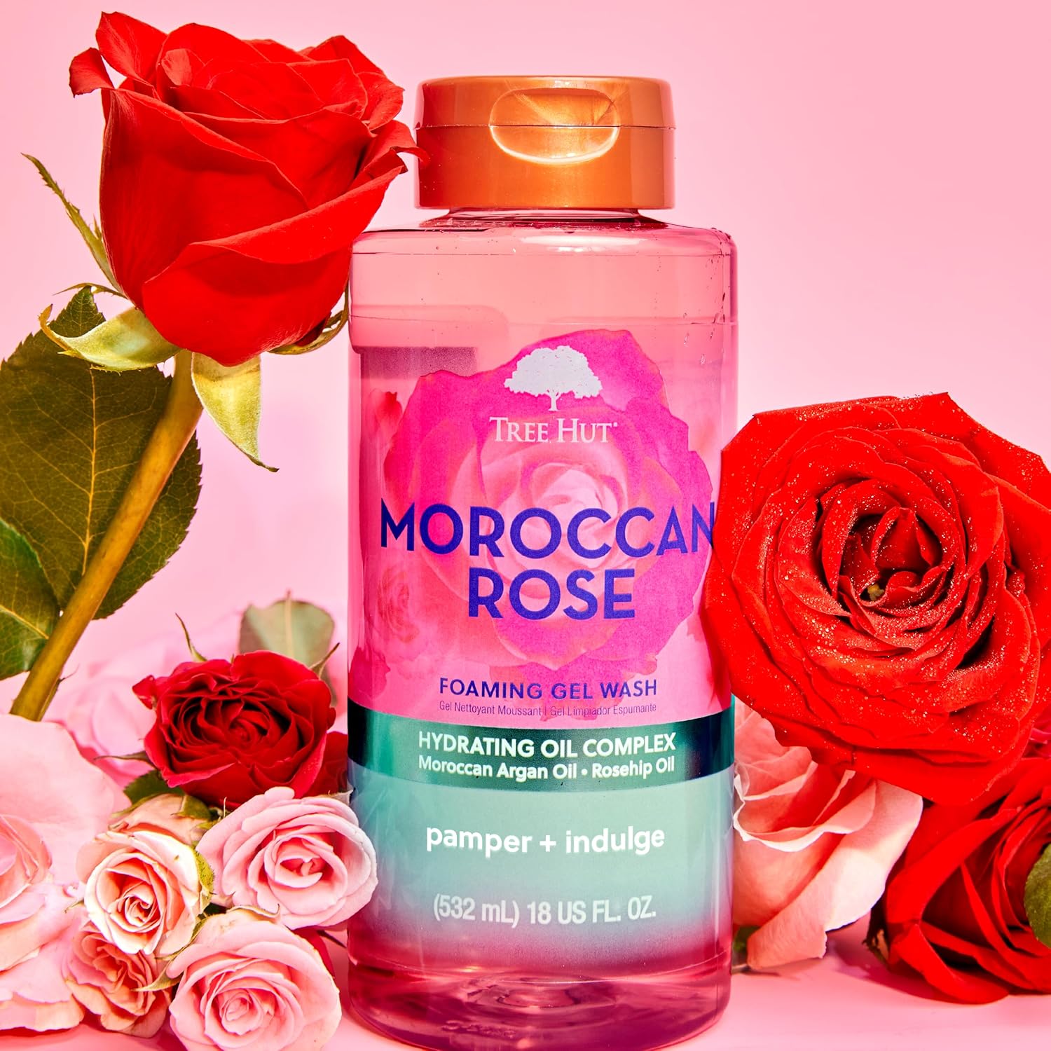 Tree Hut Moroccan Rose Nourishing & Moisturizing Foaming Gel Wash, 18 oz., Hydrating - Image 9