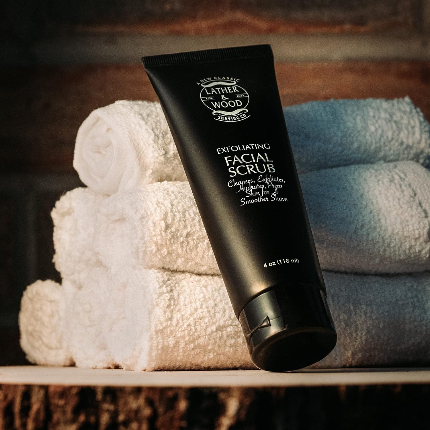 Lather & Wood's Face Scrub - Luxurious Exfoliating Mens Face Wash - 4oz Facial Cleanser - Image 7