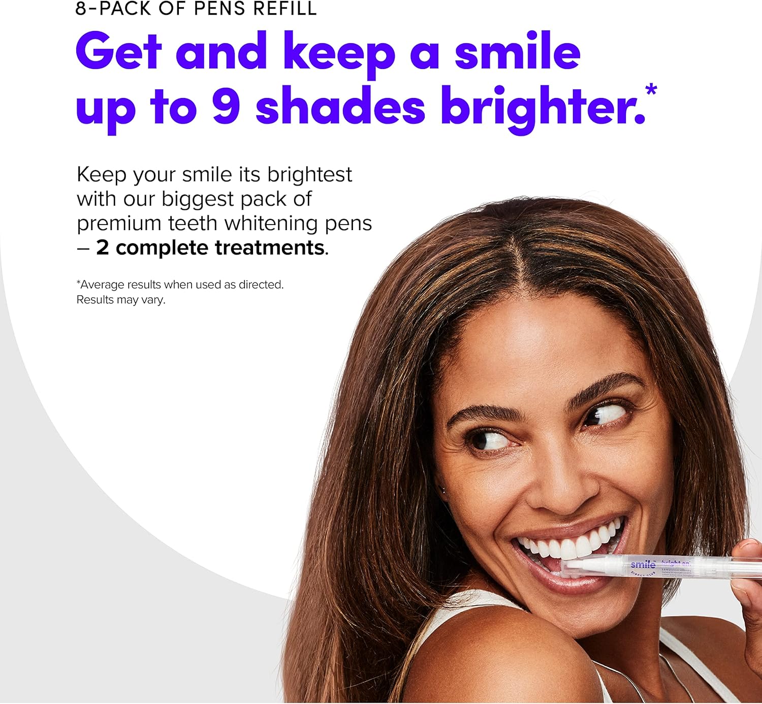 SmileDirectClub Teeth Whitening Kit - 8 1.4ml Gel Pens - Professional Strength Hydrogen Peroxide - Pain Free and Enamel Safe - Up to 9 Shades Whiter in 1 Week - Image 4