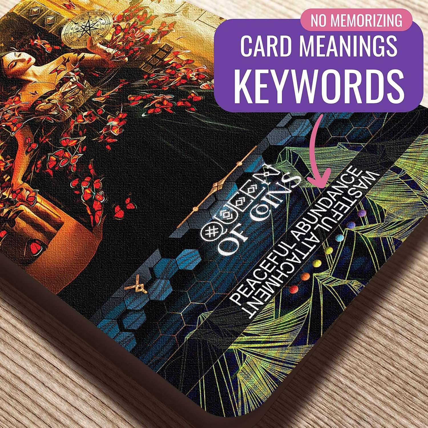 TAROTskills Lightworker’s Tarot Deck, Cards with Meanings on Them, Keywords, Reversed, Yes and No, Elements, Ultimate Beginner Deck, Includes Online Education for Learning Tarot - Image 3