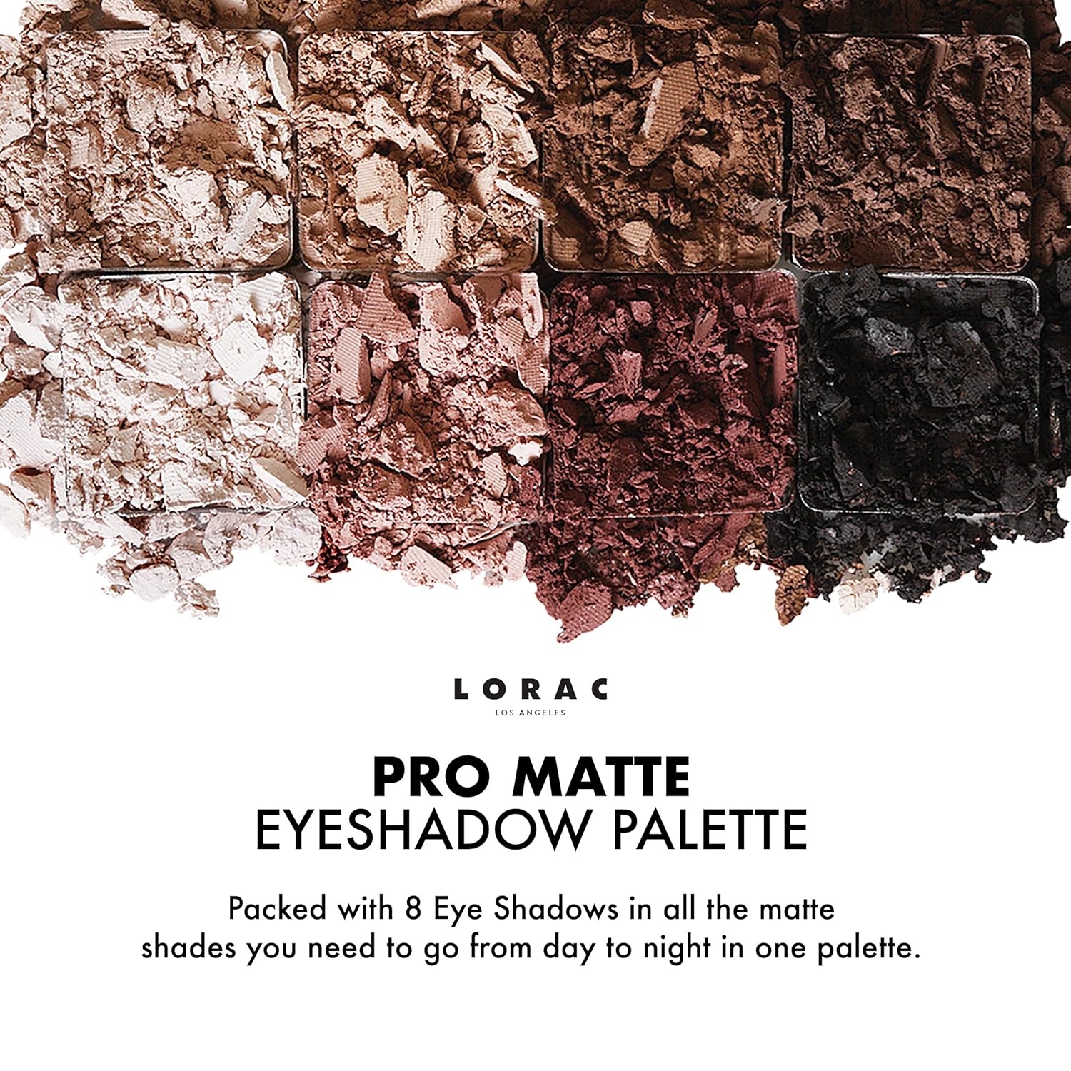 LORAC PRO Matte & Shimmer Eyeshadow Palette, Metallic High Pigmented, Mirror Compact - Image 3