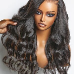 LUVME HAIR PreMax 13x4 Frontal Body Wave, Lace Front Wigs Human Hair Glueless For Black Women 100% Human Hair Lace Frontal Natural Black Side Part