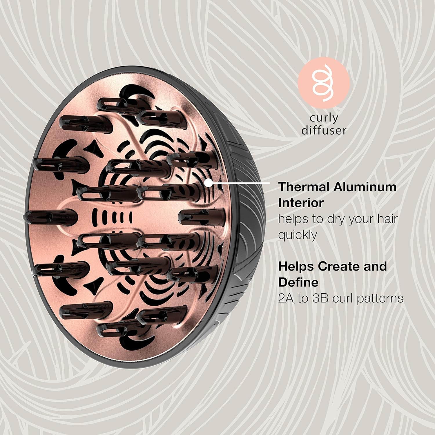 Conair The Curl Collective Curly Hair Diffuser, Works Exclusively with The Curl Collective Hair Dryer (sold separately) - Image 3