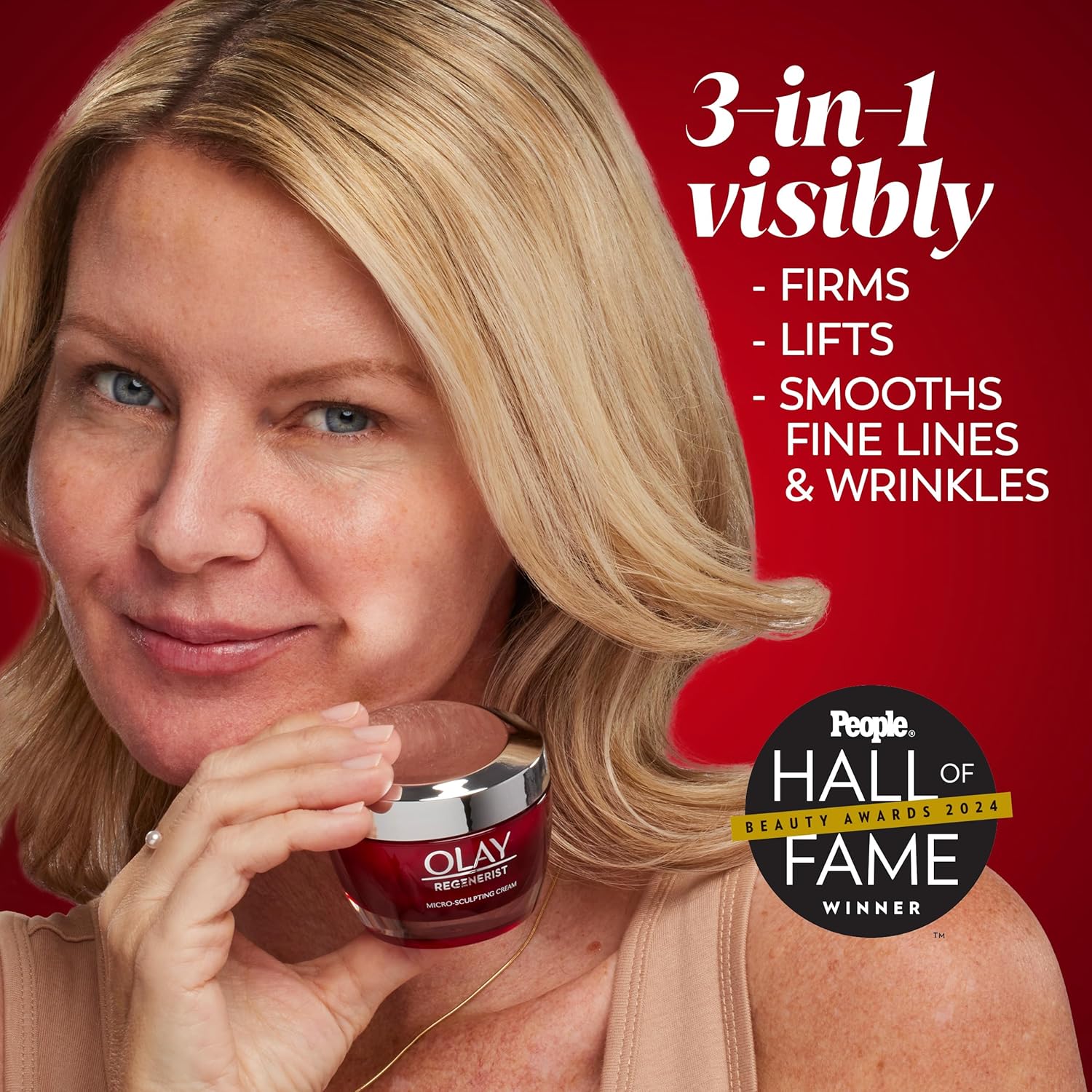 Olay Face Moisturizer, Regenerist Micro-Sculpting Cream for Women, Fragrance-Free - Hydrating, Anti-Aging, Anti-Wrinkle, Firming Skin Care - Hyaluronic Acid, Niacinamide, Amino Peptides, 1.7 Oz - Image 2