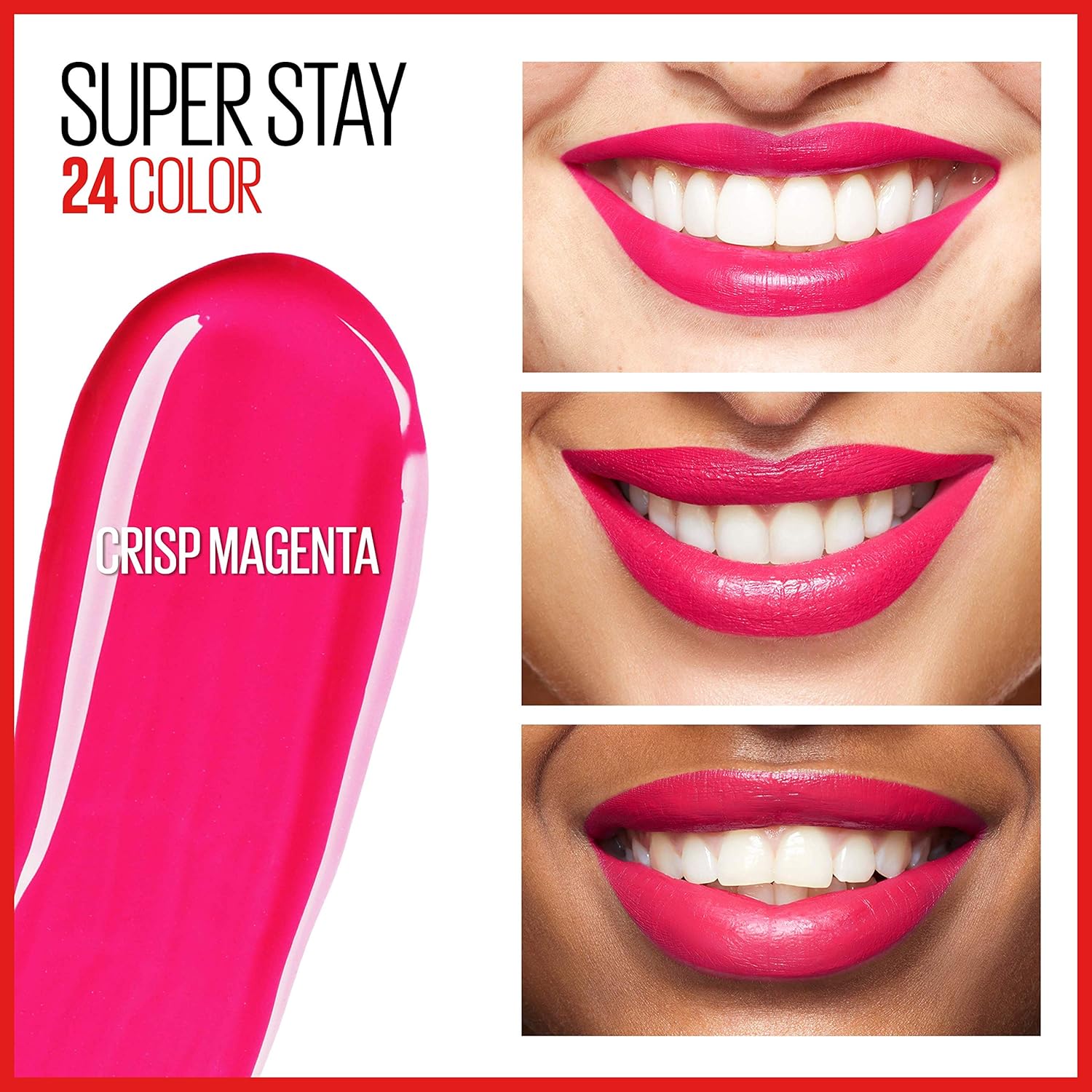 Maybelline Super Stay 24, 2-Step Liquid Lipstick Makeup, Long Lasting Highly Pigmented Color with Moisturizing Balm, Crisp Magenta, Neon Pink, 1 Count - Image 3