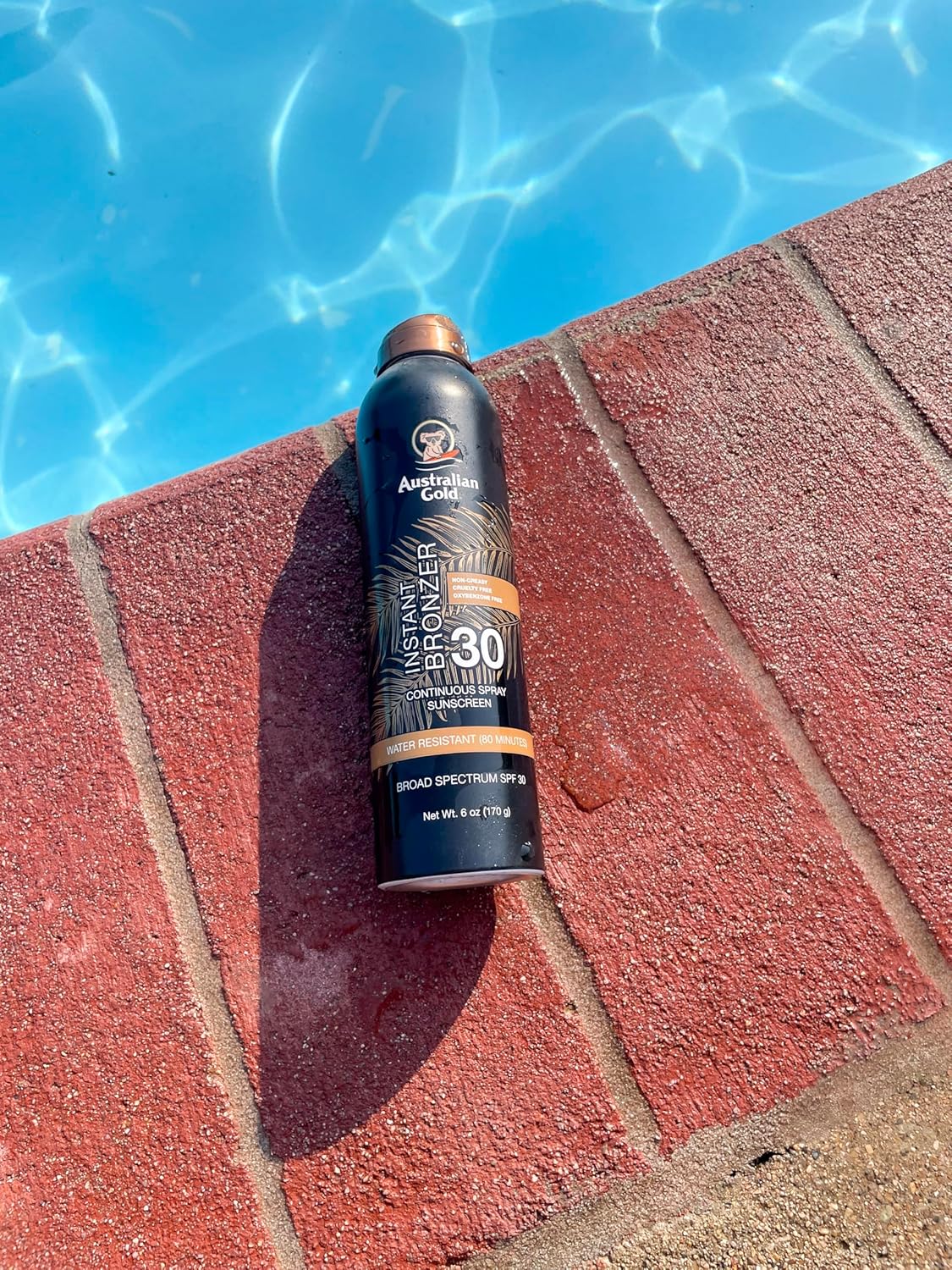 Australian Gold Continuous Spray Sunscreen with Instant Bronzer SPF 30, Immediate Glow & Dries Fast Water Resistant NonGreasy Oxybenzone Free Cruelty Free, Bronzer New, Orange, 6 Oz - Image 4