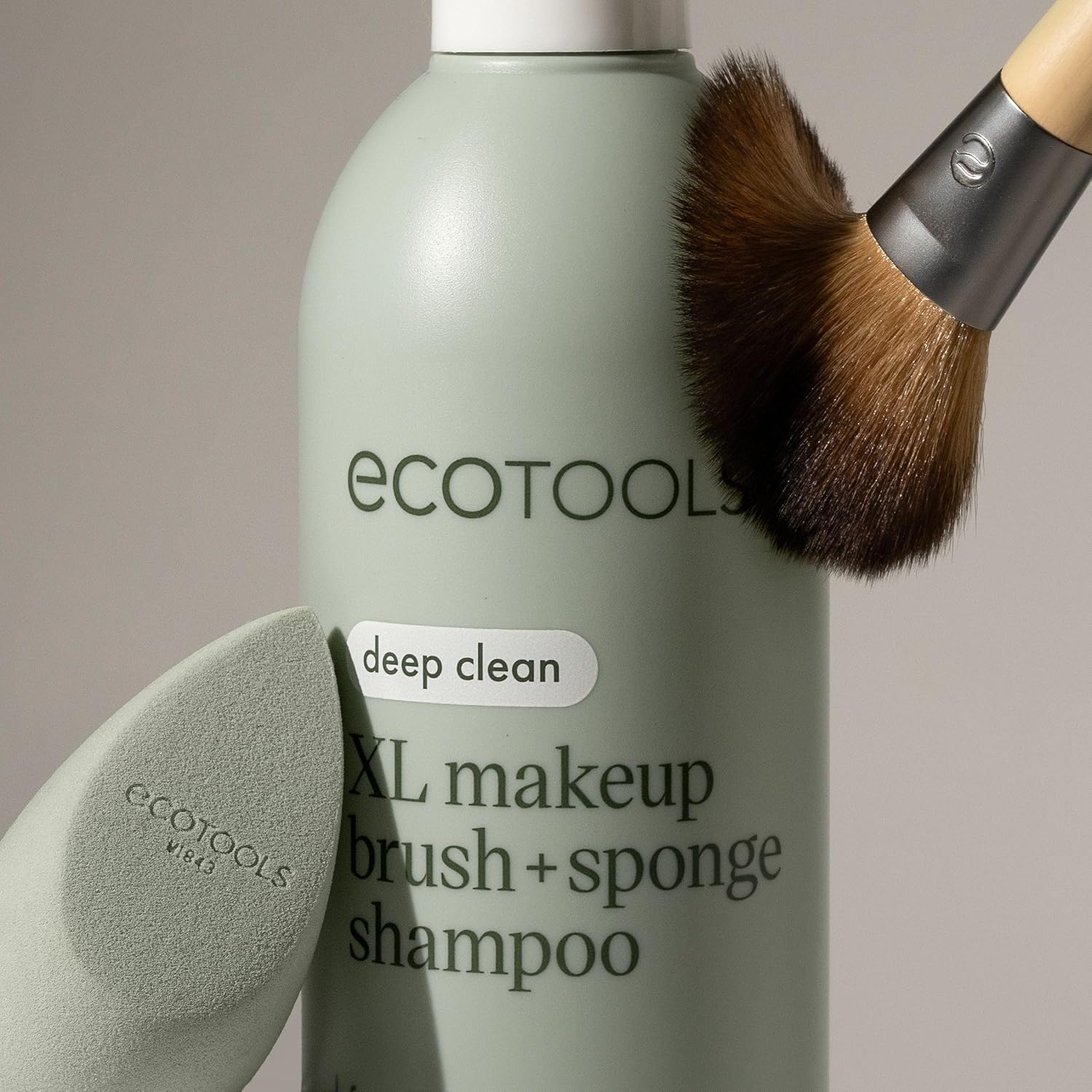 EcoTools XL Makeup Brush + Sponge Shampoo, Removes Makeup, Dirt, & Impurities From Makeup Brushes & Makeup Blending Sponges, Fragrance-Free, Vegan, & Cruelty-Free 16 fl. oz./473 ml, 1 Count, Clear - Image 10