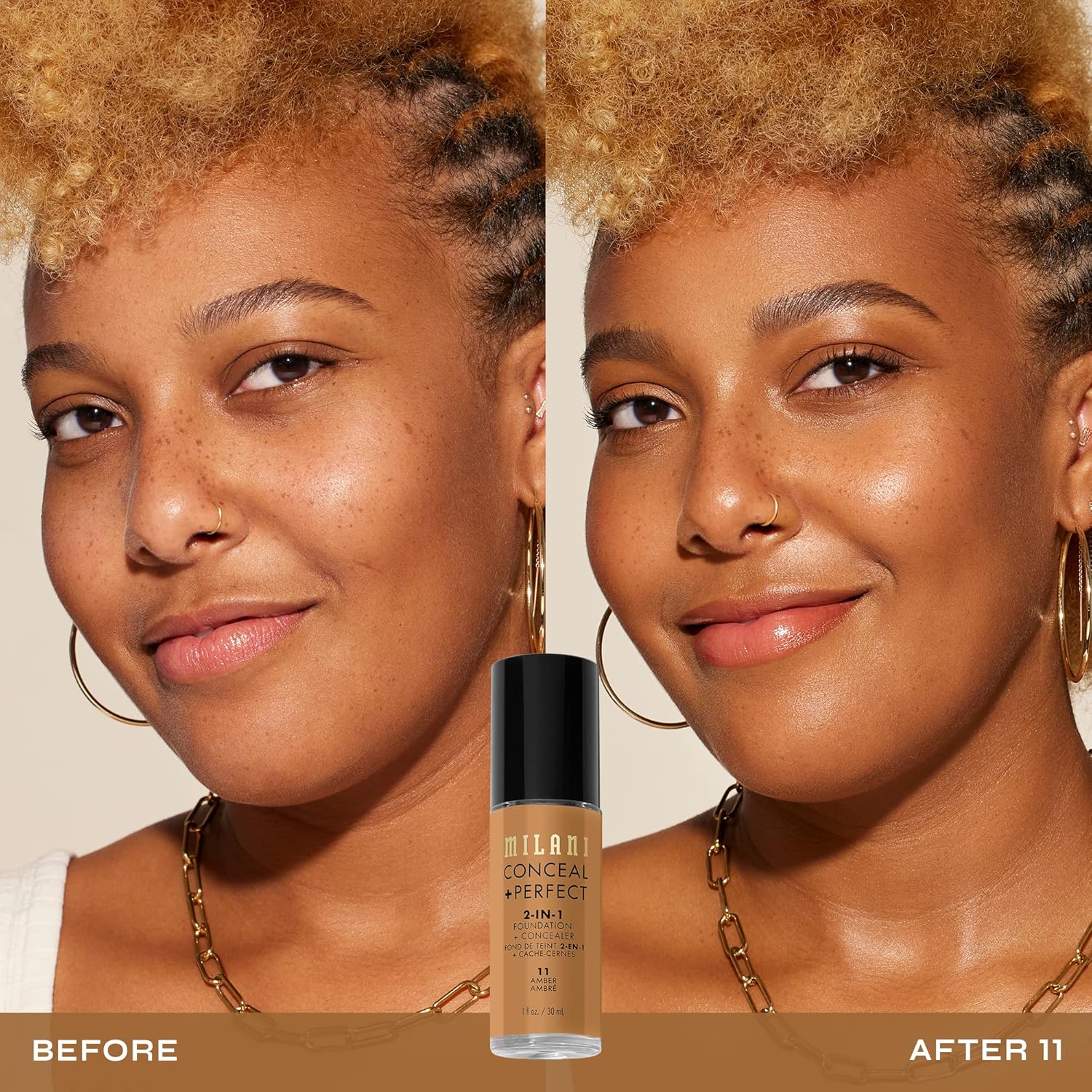 Milani Conceal + Perfect Waterproof 2-in-1 Foundation & Concealer Amber 1 fl oz - Image 3