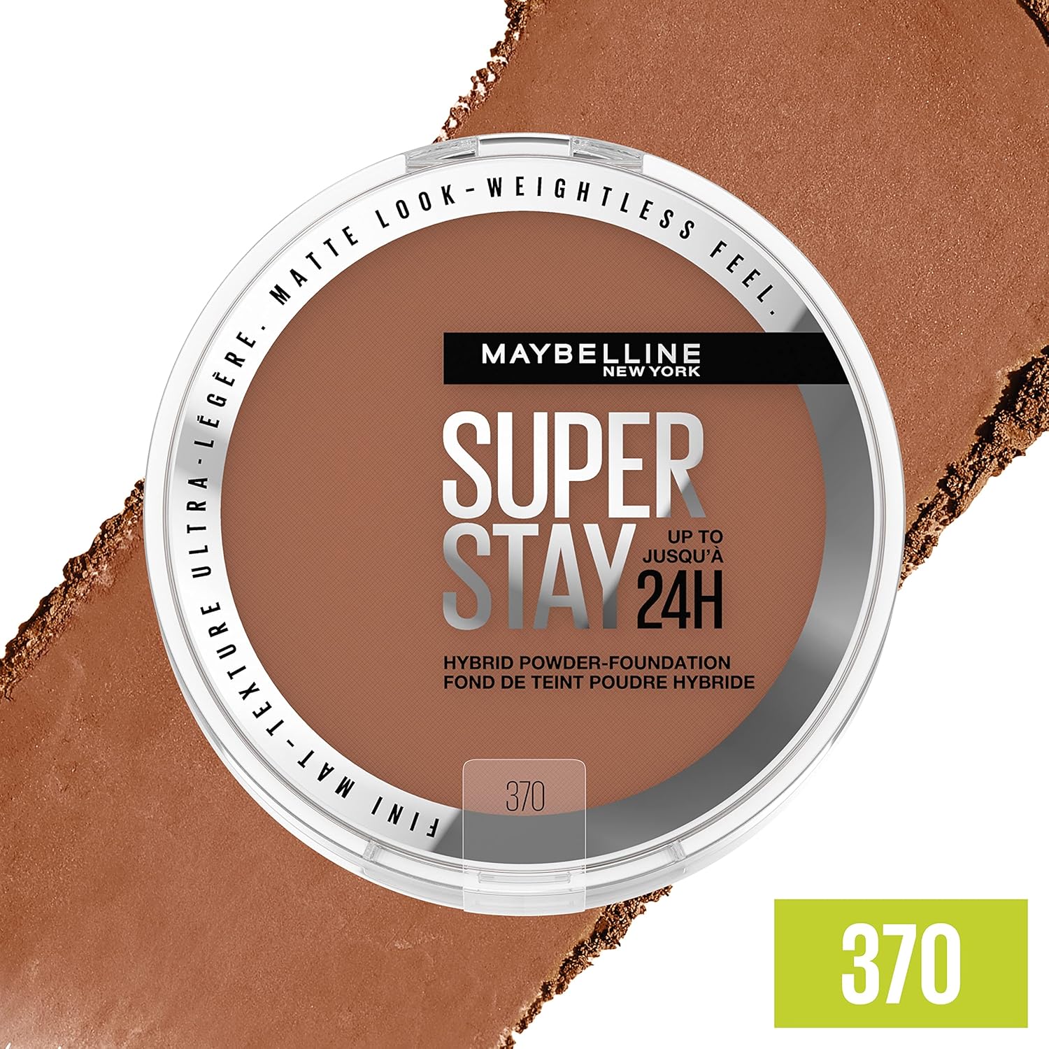 Maybelline Super Stay Up to 24HR Hybrid Powder-Foundation, Medium-to-Full Coverage Makeup, Matte Finish, 370, 1 Count - Image 4
