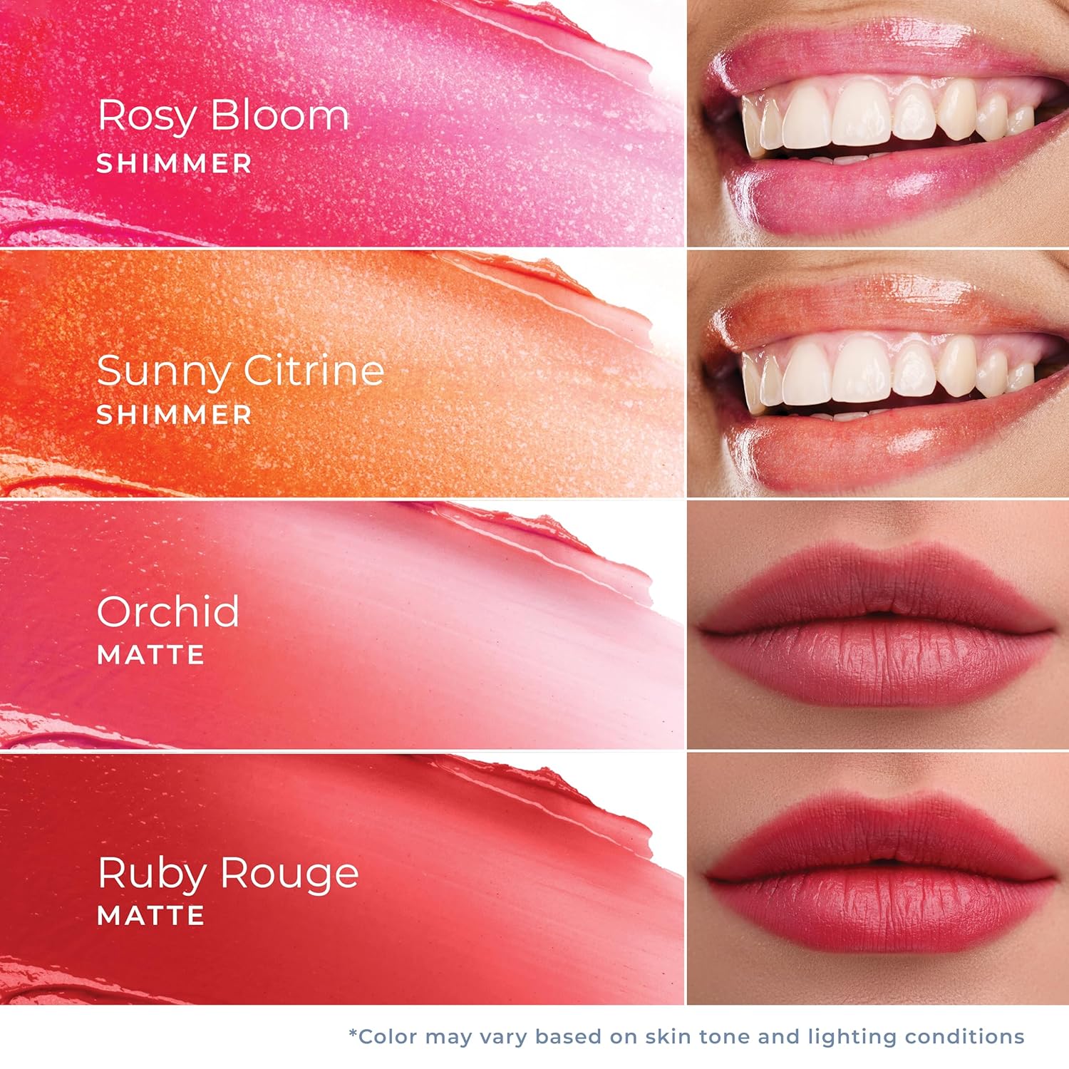 Tinted Lip Balm. Moisturizing Sheer, Buildable Lip Color with Hyaluronic Acid, Vitamin E and Rich Oil. Beauty Moisturizer 0.21oz - Rosy Bloom - Image 6
