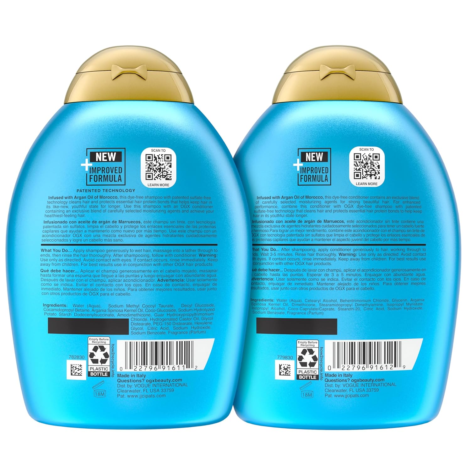 OGX Renewing + Argan Oil of Morocco Shampoo & Conditioner Set, Damage Repairing Shampoo & Conditioner Helps Strengthen & Repair Dry, Damaged Hair, Sulfate-Free Surfactants, 13 fl. Oz, 2 Pack - Image 7