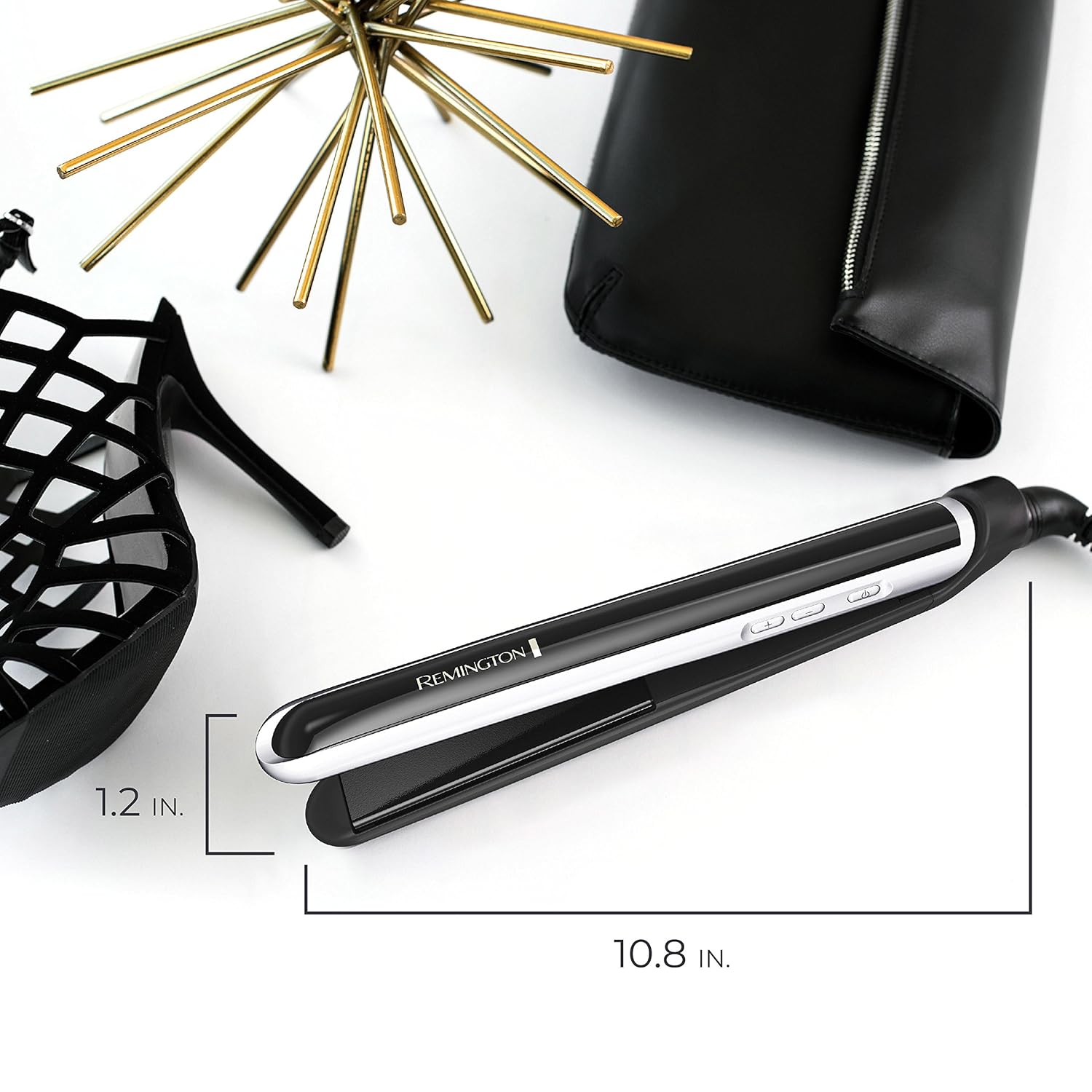 Remington Pearl Pro Ceramic Flat Iron Hair Straightener, 1-inch Floating Plates, Fast 30 Second Heat up, Black & White - Image 6