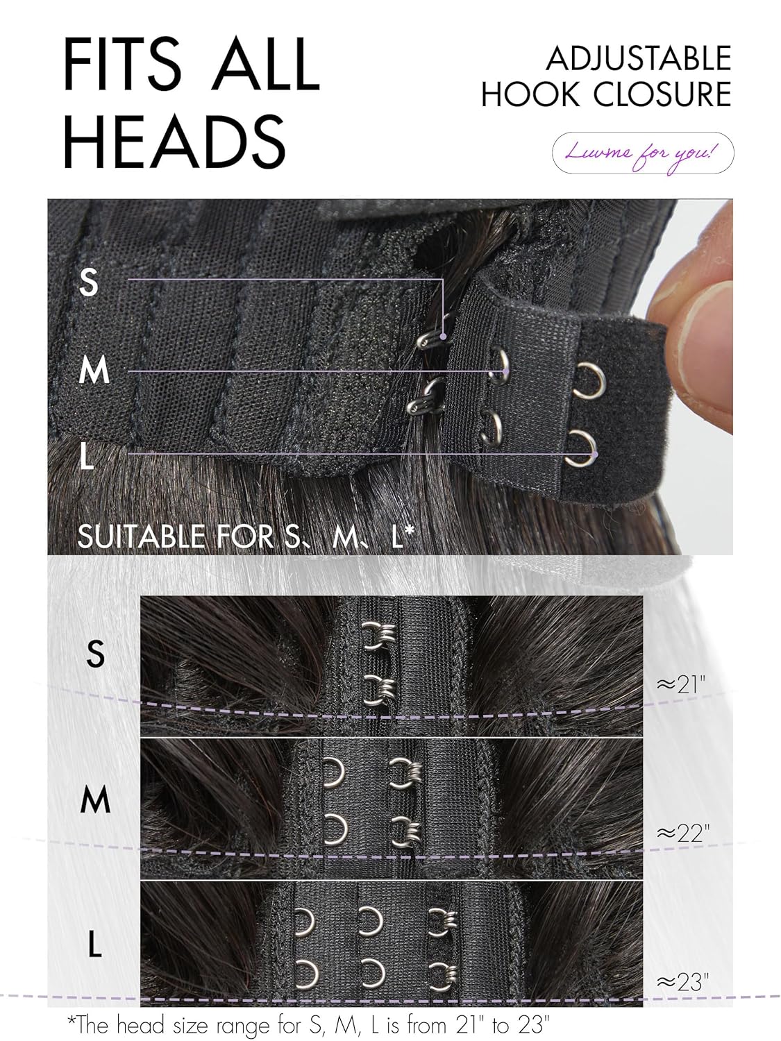 LUVME HAIR All-Day Comfort Real Glueless 7x6 HD Lace Wig 200% Density Hair PartingMax Lace Wigs Loose Body Wave Lace Front Wigs Human Hair Pre Cut Plucked Lace Frontal 22 Inches Natural Black Color - Image 3