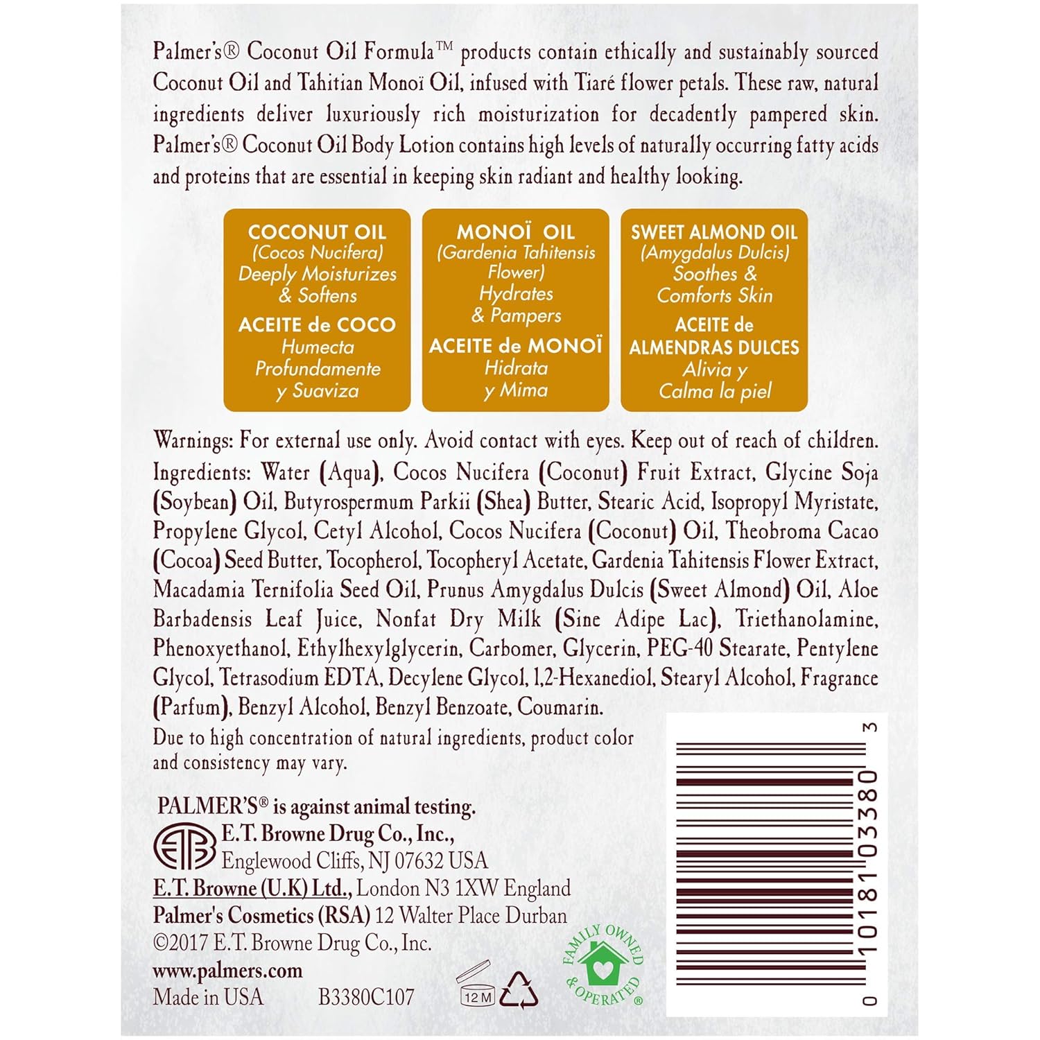 Palmer's Coconut Oil Formula Body Lotion for Dry Skin, Hand & Body Moisturizer with Green Coffee Extract & Vitamin E, Value Size Pump Bottle, 33.8 Fl Oz (Pack of 1) - Image 9