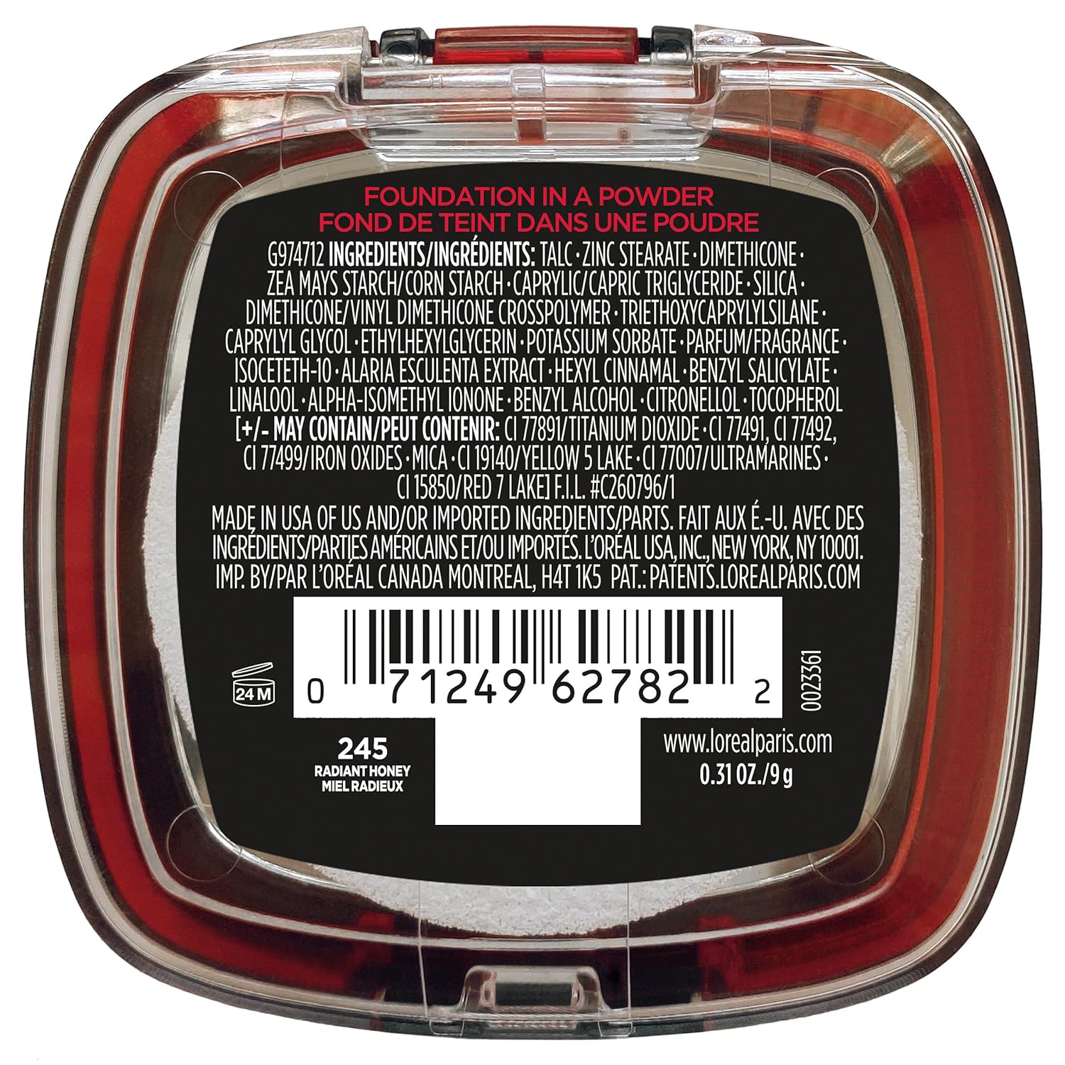 L'Oreal Paris Makeup Infallible Fresh Wear Foundation in a Powder, Up to 24H Wear, Waterproof, Radiant Honey, 0.31 oz. - Image 2
