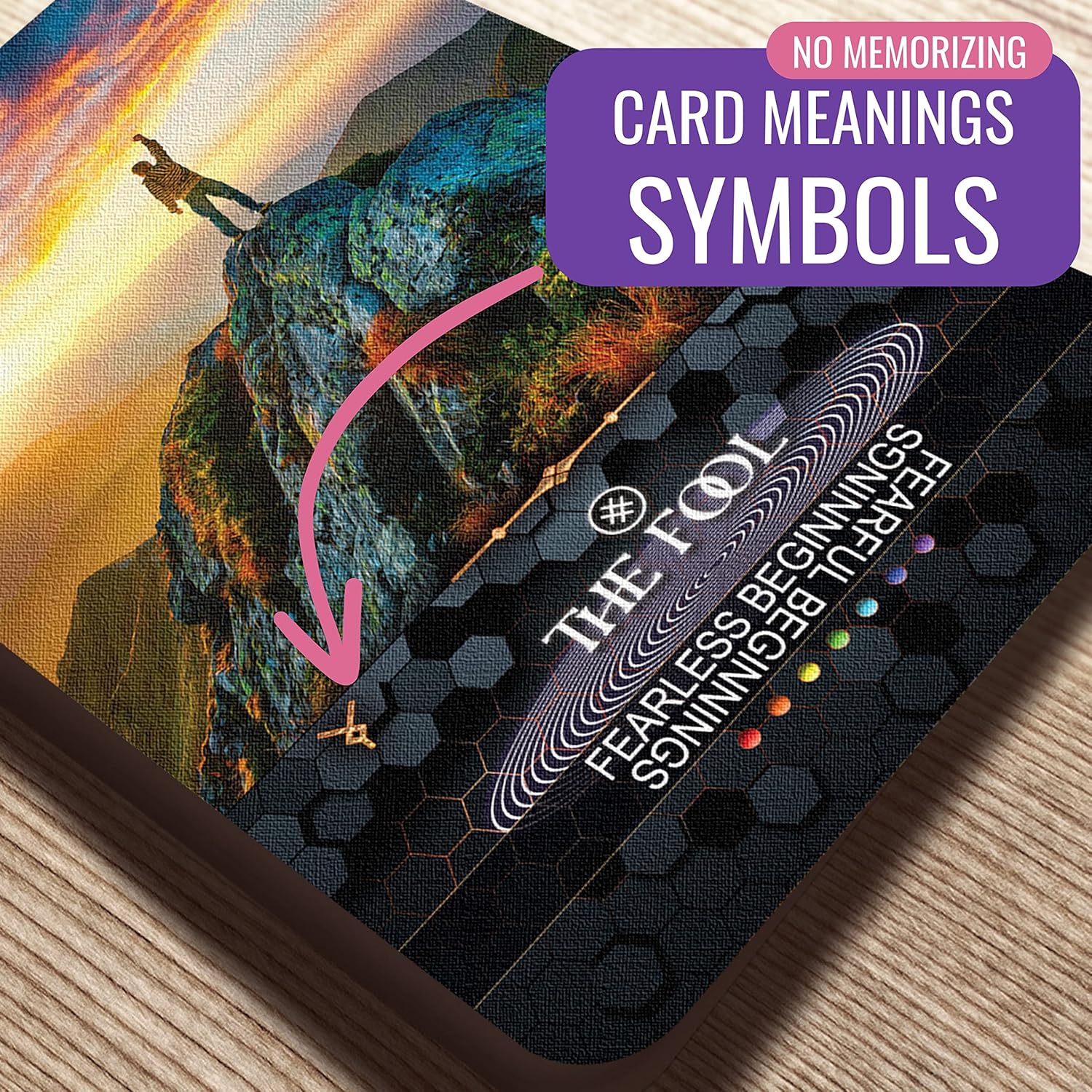 TAROTskills Lightworker’s Tarot Deck, Cards with Meanings on Them, Keywords, Reversed, Yes and No, Elements, Ultimate Beginner Deck, Includes Online Education for Learning Tarot - Image 4