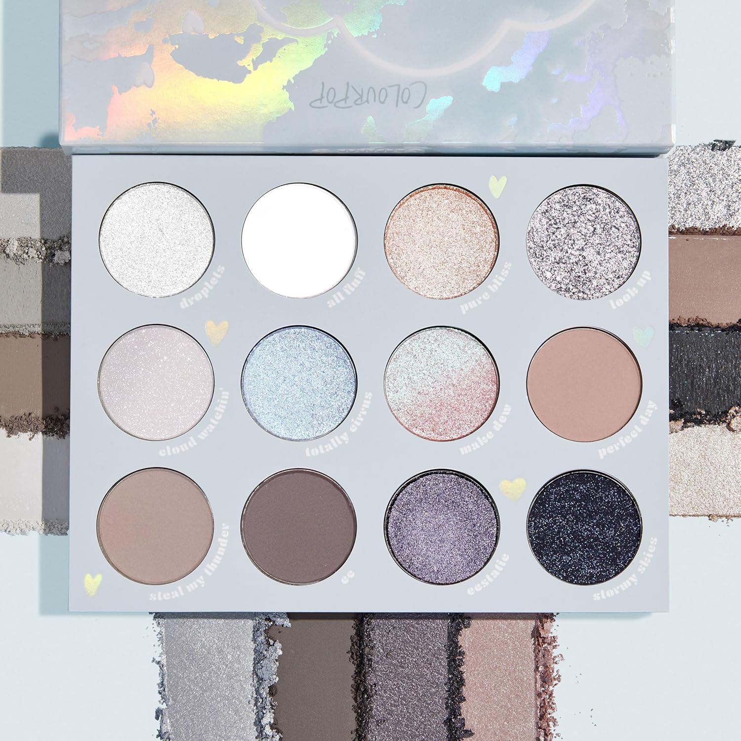 ColourPop Eyeshadow Palette - Eye Makeup Palette with Matte, Metallic, Matte Sparkle & Glitter Finishes - High-Pigment Eye Makeup with a Long-Wearing Formula - Cloud (0.49 oz) - Image 2