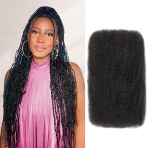 Afro Kinkys Bulk Human Hair, 18 Inch 50 Gram Soft 4C Afro Kinky-Curly Human Hair Bulk for Twist Dreadlocks Extensions Repair Locs Natural Black 1 Pack (1B, 18inch)