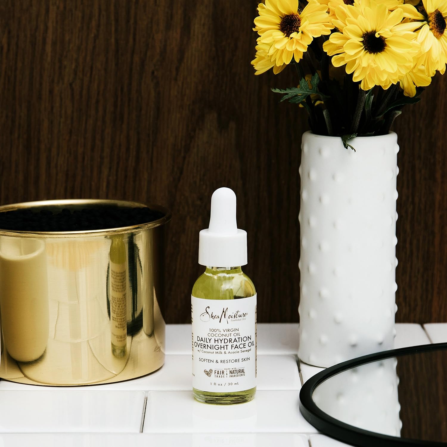 SheaMoisture Overnight Face Oil for All Skin Types 100% Virgin Coconut Oil for Daily Hydration 1 oz - Image 2