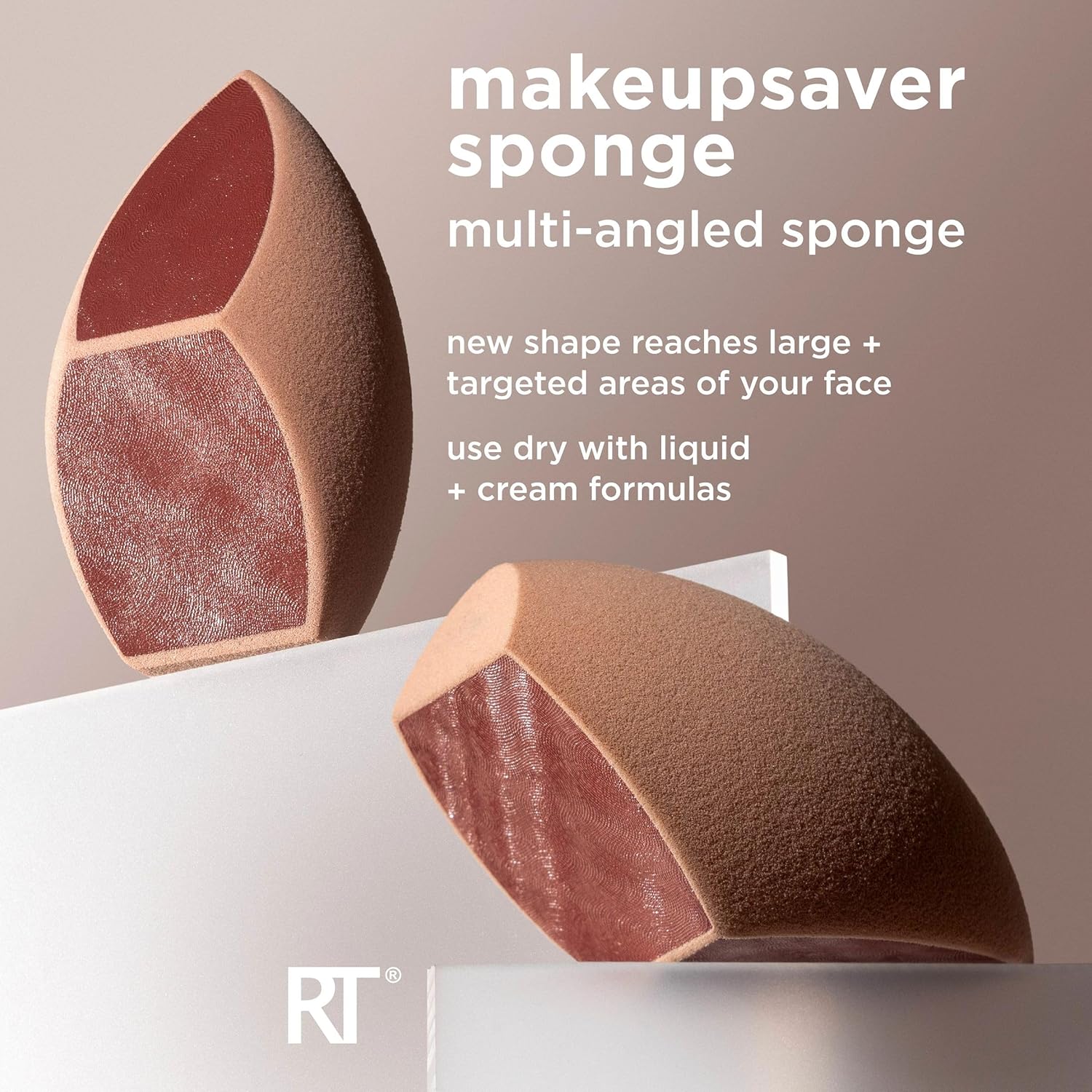 Real Techniques Makeupsaver Sponge + Brush Trio, Makeup Blending Sponge & Brushes For Liquid & Cream Formulations, Natural Finish & Reduces Makeup Waste, Cruelty & Latex-Free 3 Piece Set - Image 5