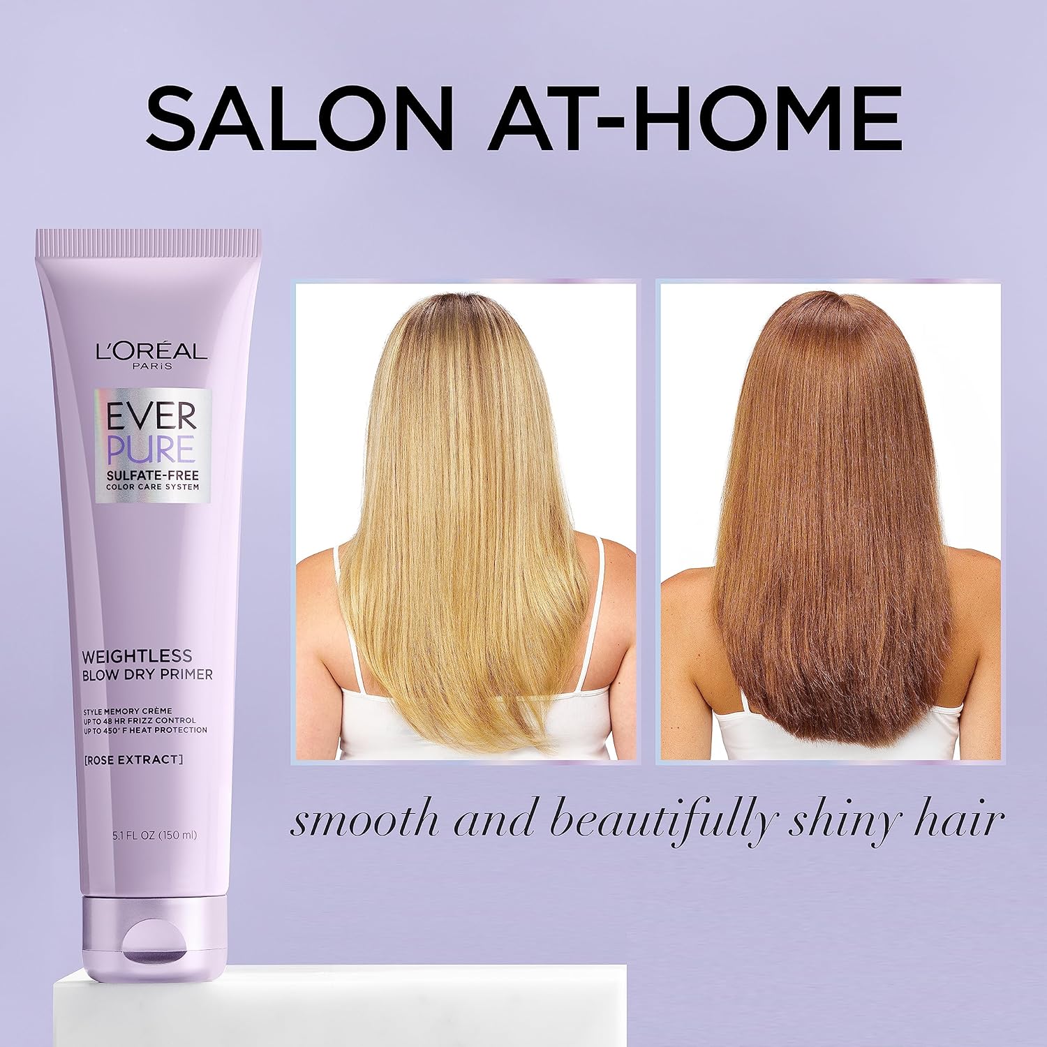 L'Oreal Paris Blow Dry Primer for 48 HR Frizz Control, Sulfate Free, EverPure 5.1 fl oz - Image 4