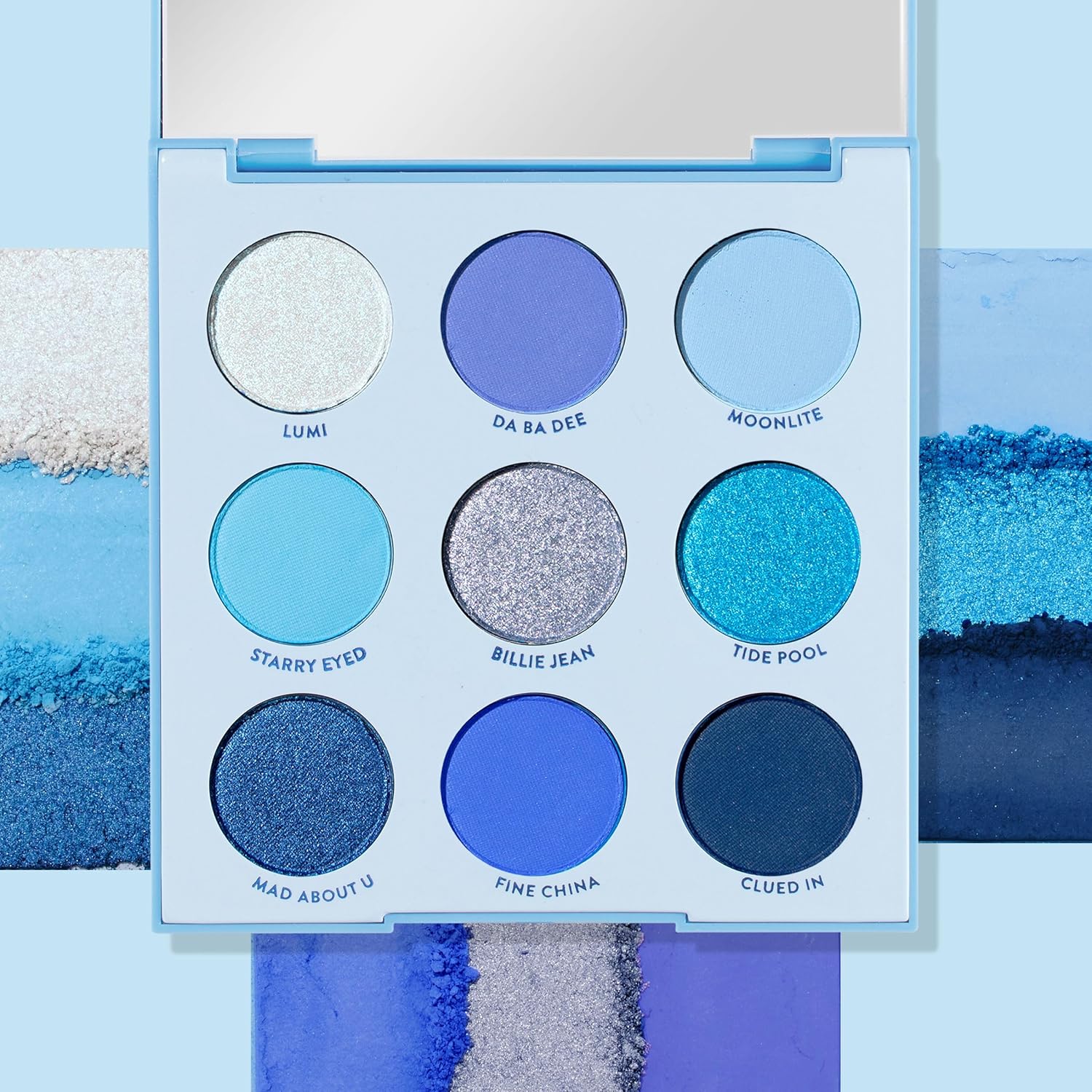Colourpop Blue Moon Eyeshadow Palette - Monochromatic Blue Shadow Palette with Matte, Metallic and Duochrome Finishes - High-Pigment Eye Makeup with a Long-Wearing Formula (0.3 oz) - Image 4