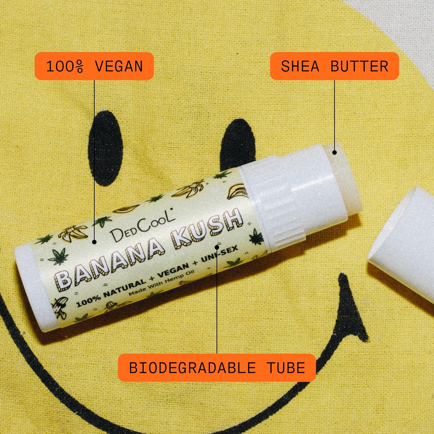 DedCool Lip Balm Stick (Banana Kush) Jumbo, Vegan, Flavored, Coconut Oil Lip Balm, Long Lasting, Moisturization, Hydrates Dry & Chapped Lips, Vegan, Natural, Clean, Non-Toxic, Fragrance For All - Image 5