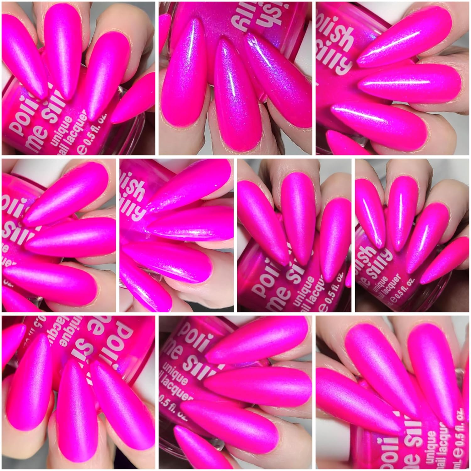 Barbee On The Glow - Neon Pink Blue NEON Glow Pop Collection MultiColor Shifting: Mylar Oil Slick Indie Nail Polish - Image 8