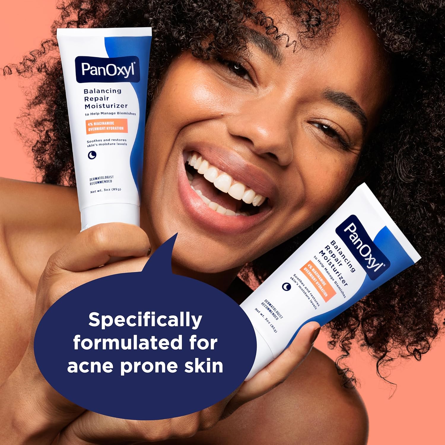 PanOxyl PM Balancing Repair Moisturizer with Niacinamide, Ceramides and Cica, Hydrating Face Moisturizer, Acne Prone Skin and Dry Skin, Non-Comedogenic Night Face Moisturizer, 3 oz - Image 5