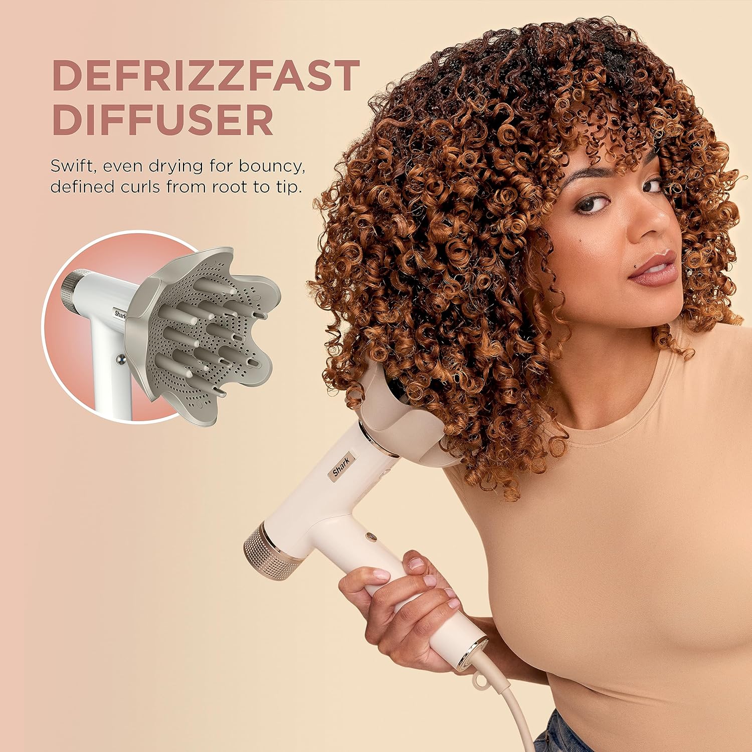 Shark Hair Dryer SpeedStyle RapidGloss Finisher and High-Velocity, Ionic Hair Blow Dryer with IQ Speed Styling and Drying Suite, No Heat Damage, Best for Curly and Coily Hair, Silk, HD332 - Image 2
