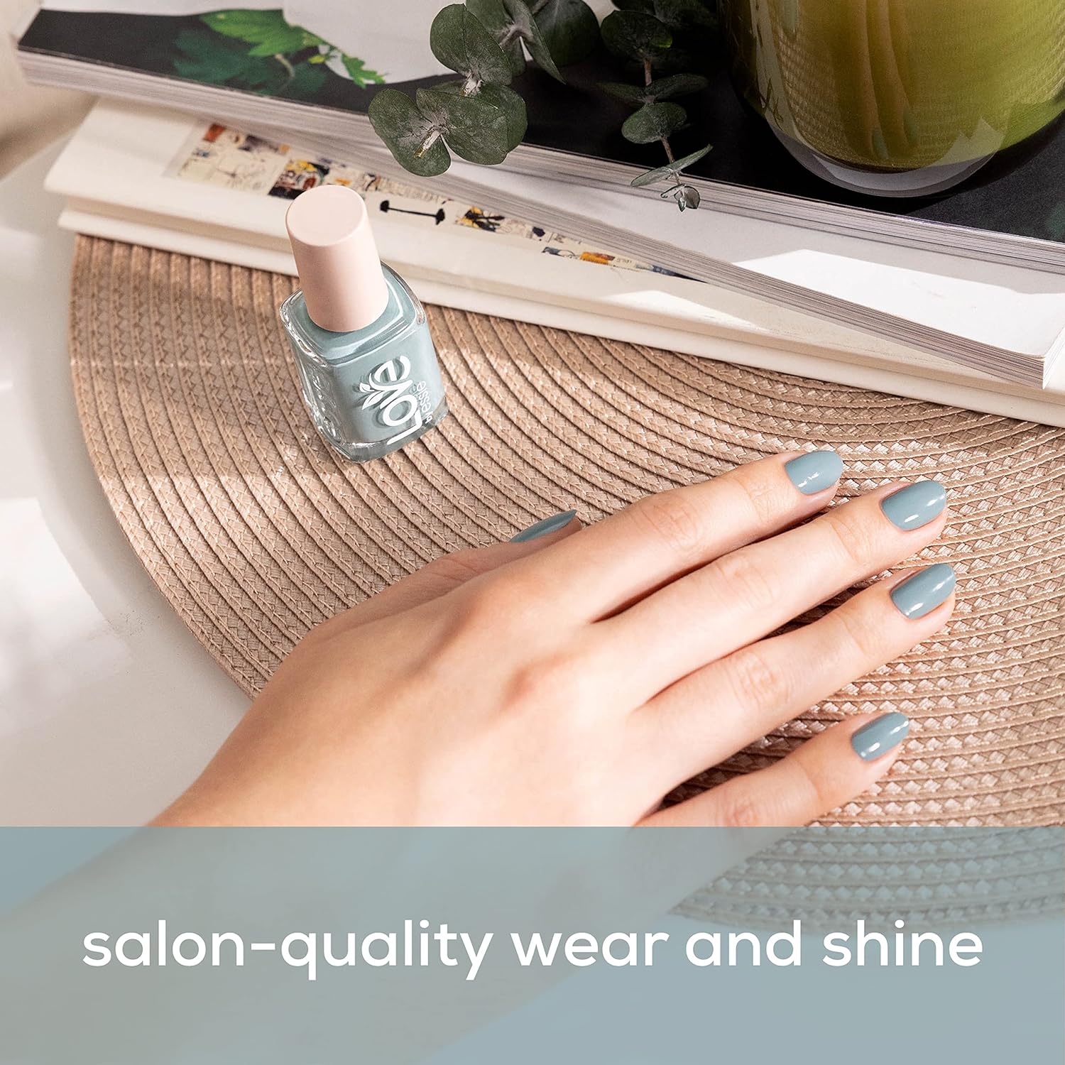 essie LOVE 80% Plant-Based Vegan Soft Blue Nail Polish 0.46 Fl Oz Salon-Quality - Image 4