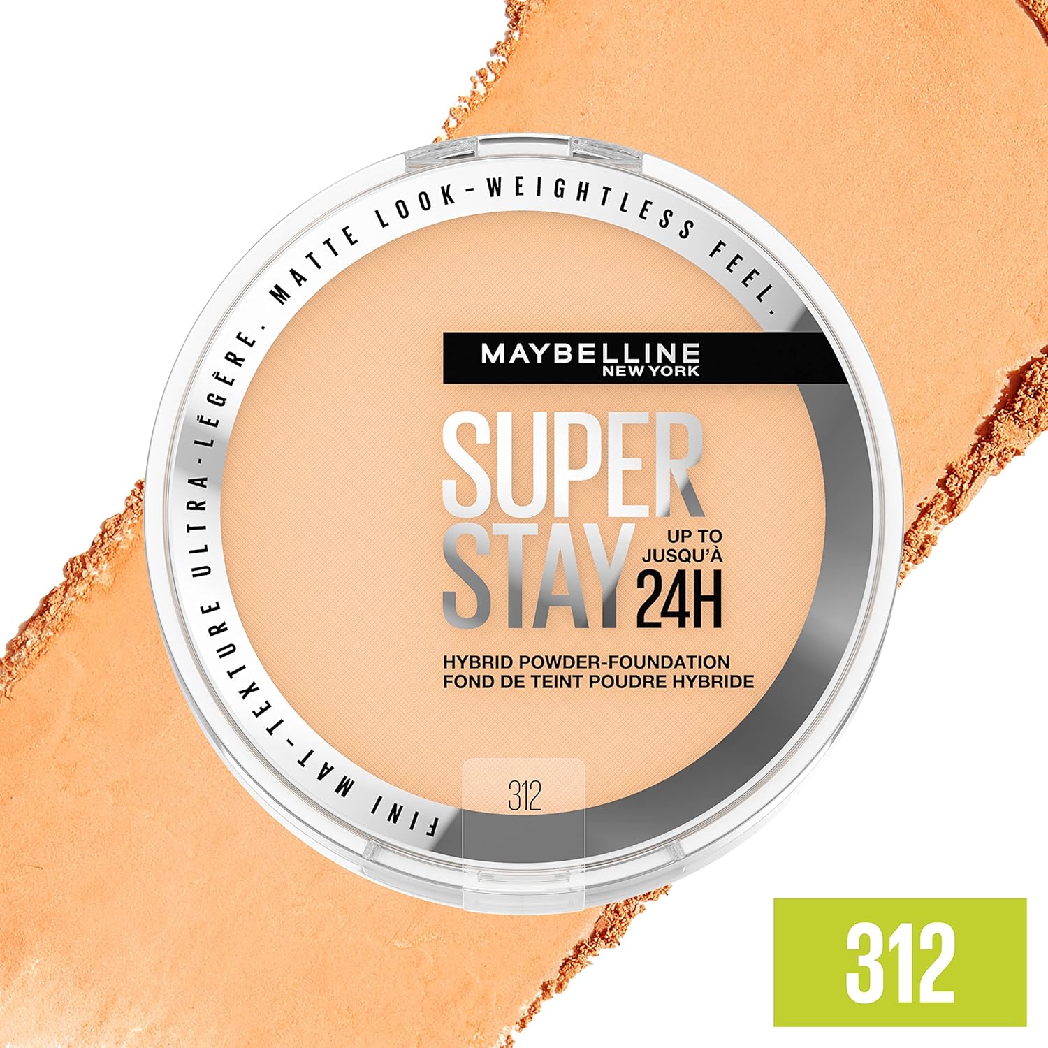 Maybelline Super Stay Up to 24HR Hybrid Powder-Foundation, Medium-to-Full Coverage Makeup, Matte Finish, 312, 1 Count - Image 4