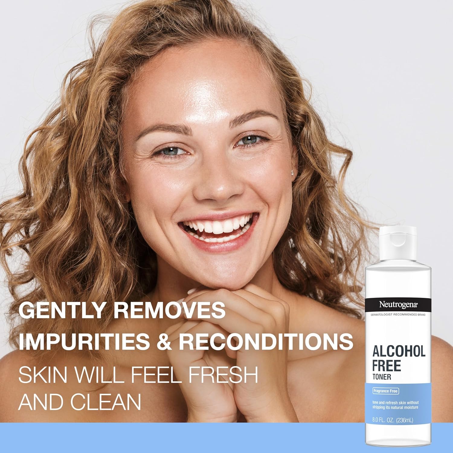 Neutrogena Alcohol-Free Gentle Daily Facial Toner, Fragrance-Free to Tone & Refresh Skin, Gently Removes Impurities & Reconditions Skin, Hypoallergenic, 8 fl. oz - Image 5
