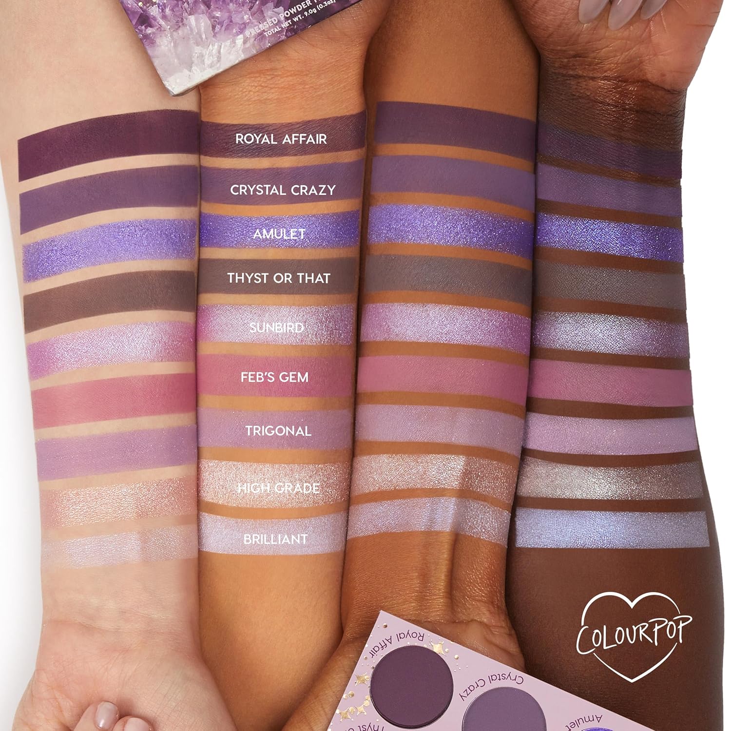 ColourPop All Amethyst Eyeshadow Palette - Metallic Opalescent with Duo Chrome Finishes - High-Pigment Eye Makeup with a Long-Wearing Formula (0.3 oz) - Image 3