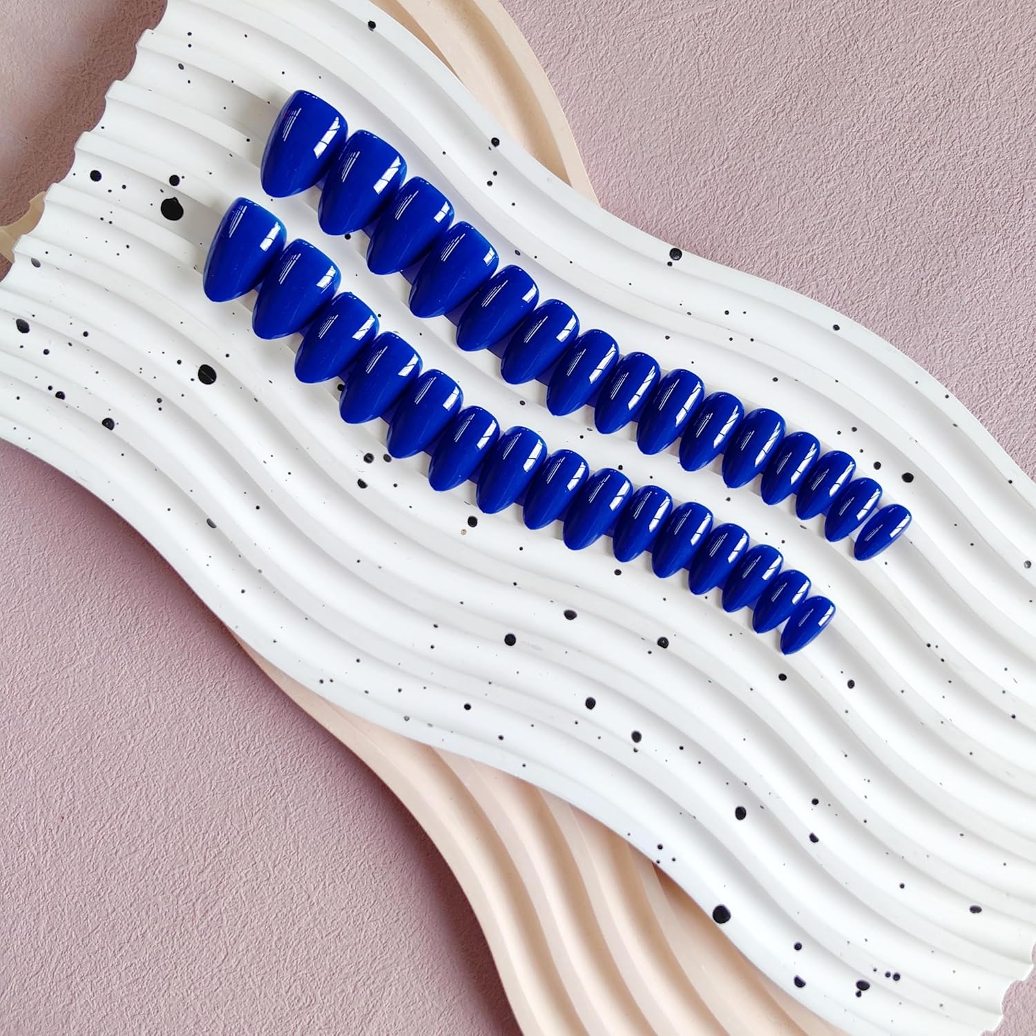 KQueenest Royal Blue Press on Nails Short Almond - 30 Pcs Saphire Blue Fake Nails Press ons, Vibrant Bright Soft Gel Stick on Nails for Women, No Damage Easy Soild Color Acrylic Nails - Image 4