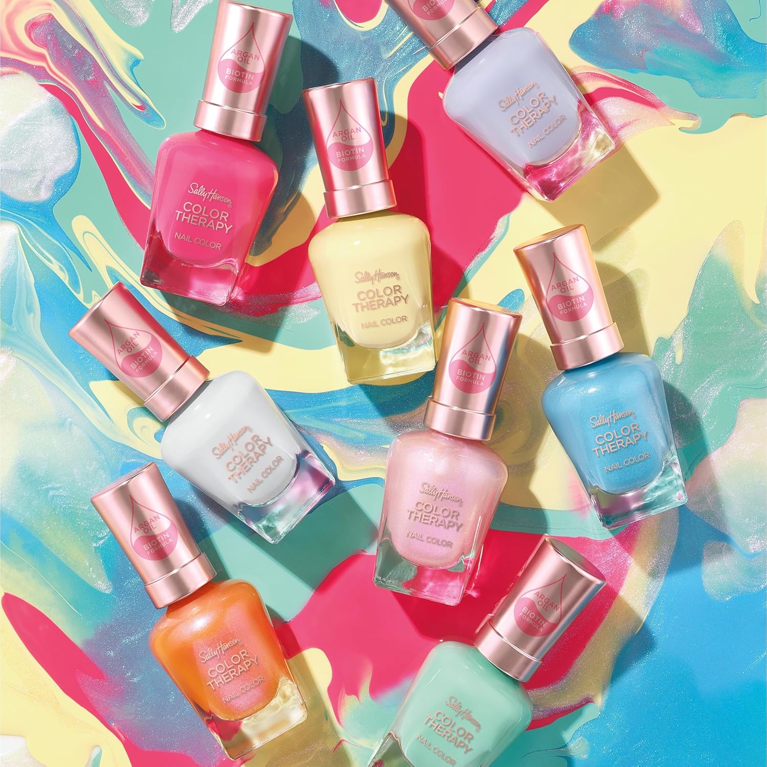 Sally Hansen Color Therapy™, Tangerine Dream, Argan Oil, Long Lasting, Healthy Nails, Orange Nail Polish - Image 7