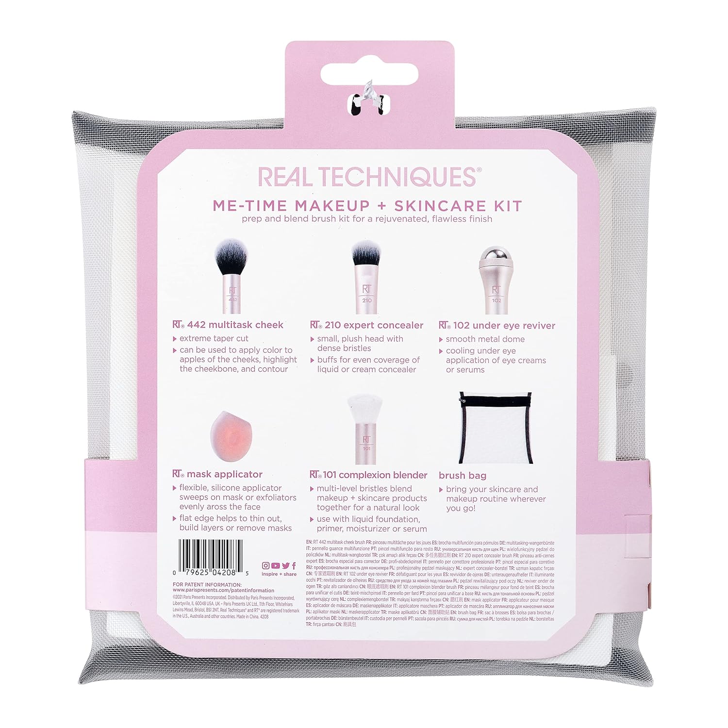 Real Techniques Limited Edition Me Time Makeup Brush and Skin Care, 6 Piece Valentine’s Day Gift Set, Perfect For Wife, Spouse, Girlfriend, Significant Other, or Daughter - Image 3
