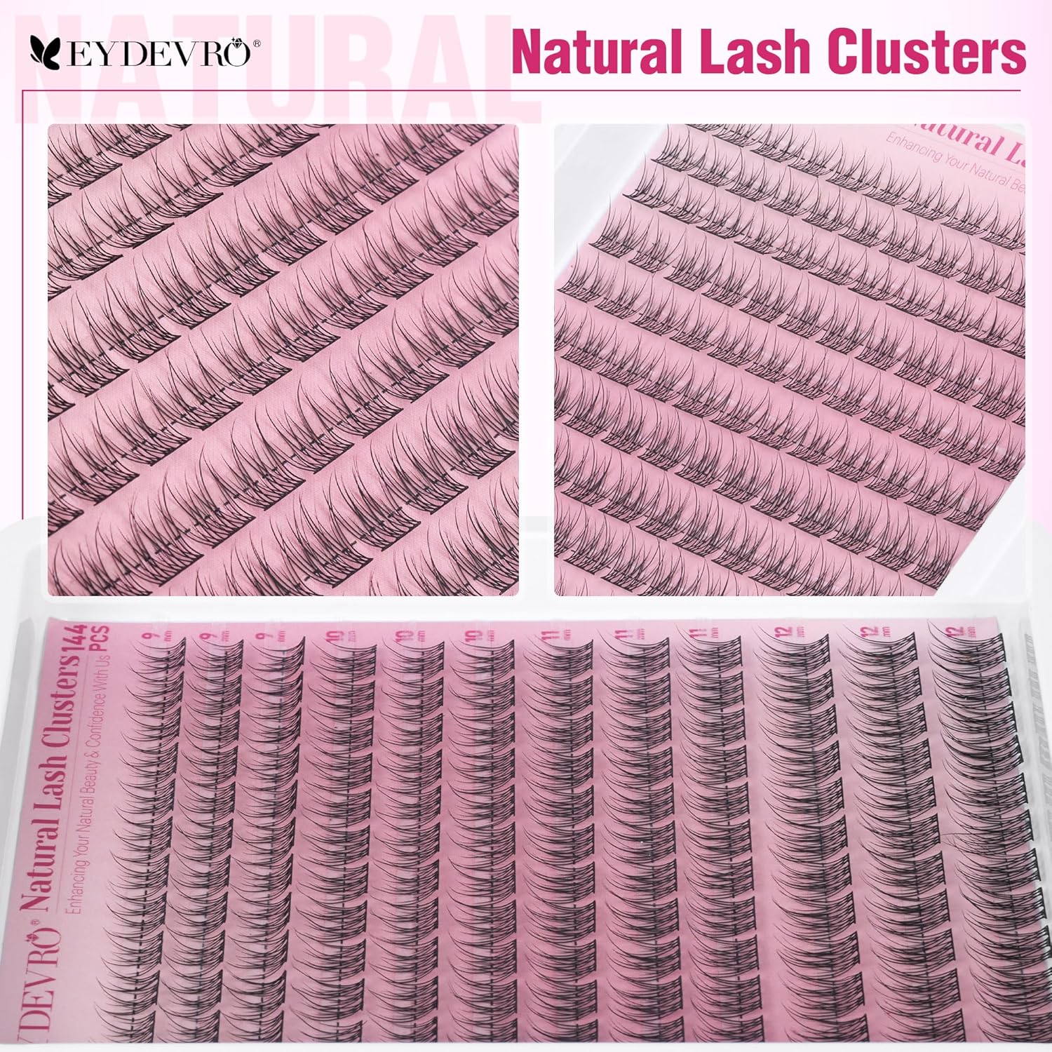 EYDEVRO Wispy Lash Clusters Natural Eyelash Clusters 9-12mm Cluster Eyelash Extensions Lightweight Individual Lashes Soft Comfortable Reusable Cluster Lashes for Hooded Eyes and Beginners - Image 5