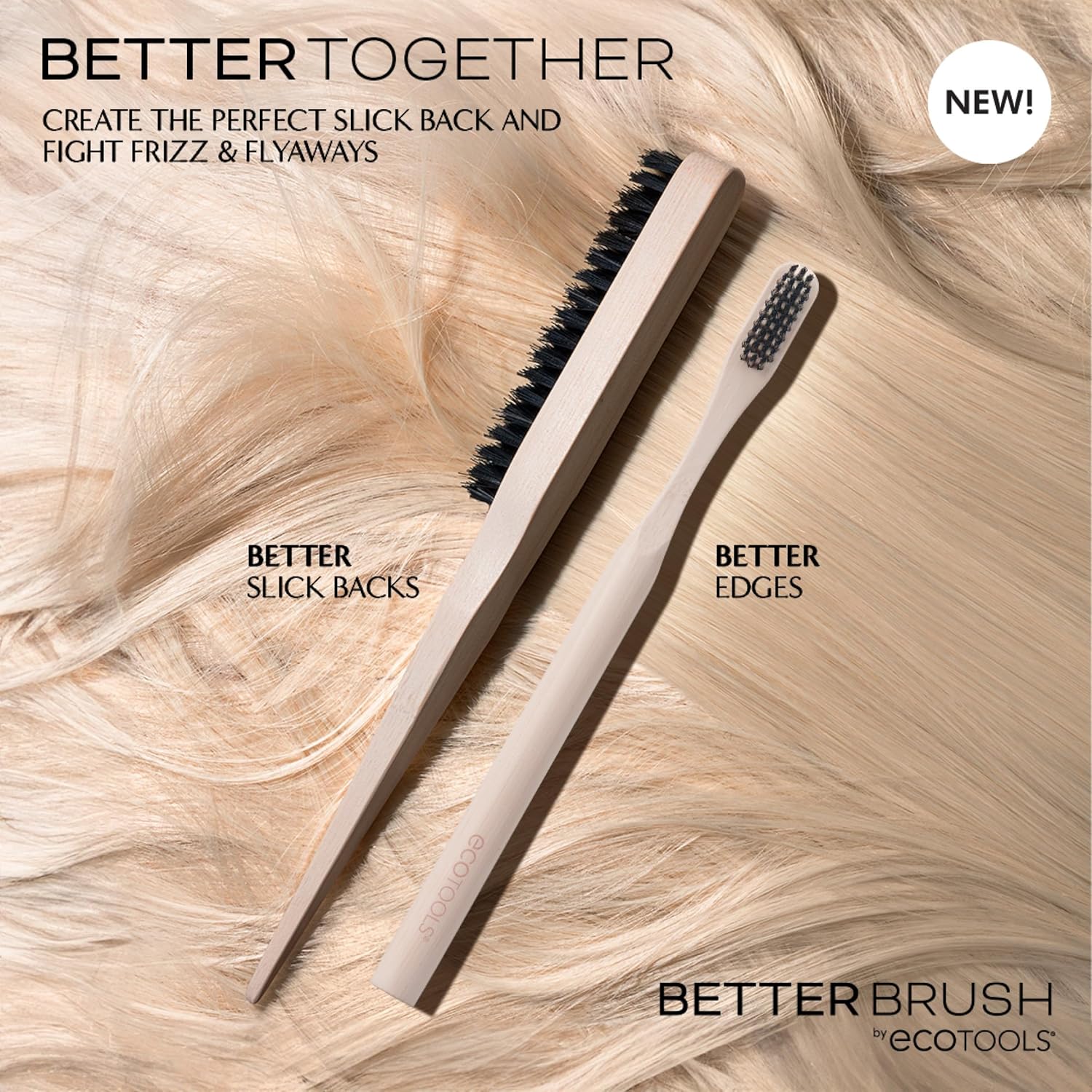 EcoTools Slick Back Hairbrush, Small Brush For The Perfect Ponytail Or Bun, Tease, Smooth, & Style Hair, Tame Frizz & Flyaways, Renewable Bamboo Handle & Vegan Boar Bristles, Cruelty-Free, 1 Count - Image 5